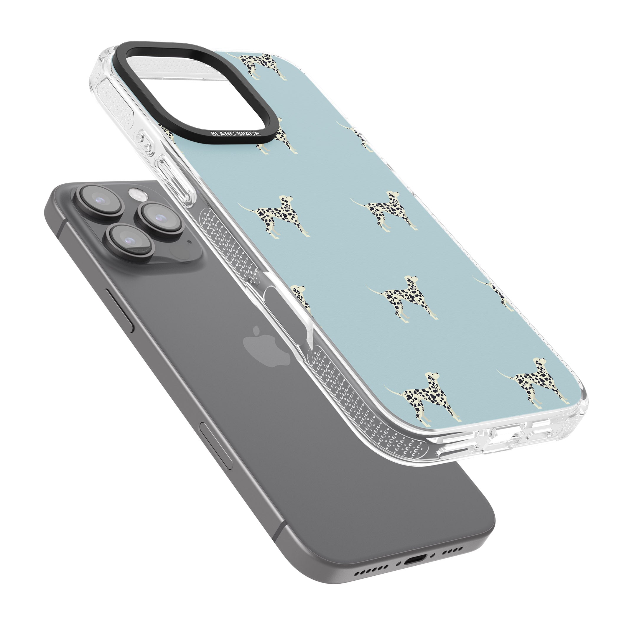 Dalmation Dog Pattern iPhone 16 Pro Max / 16 Pro Clear Case Impact Air - Blanc Space