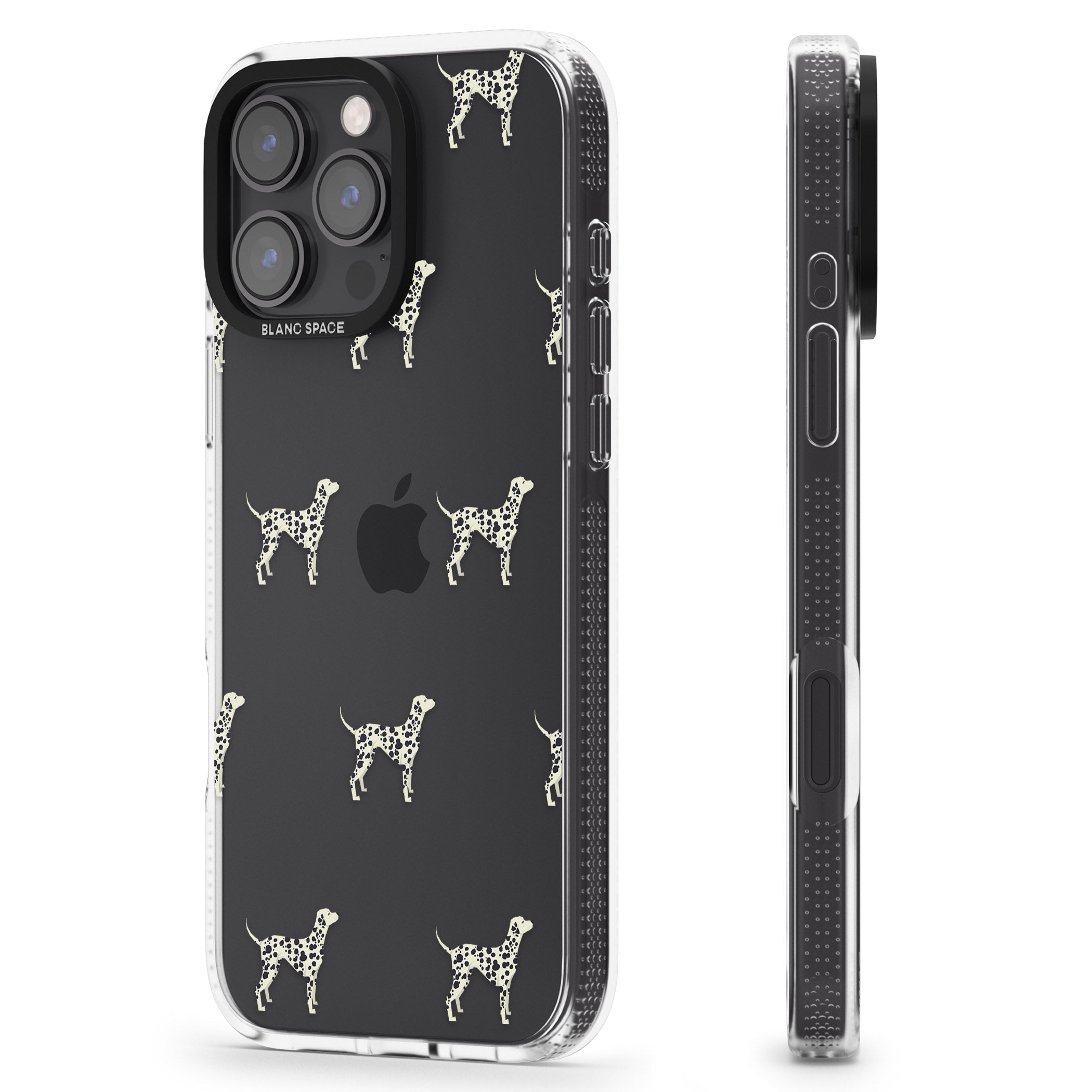 Dalmation Dog Pattern Clear iPhone 16 Pro Max / 16 Pro Clear Case Impact Air - Blanc Space
