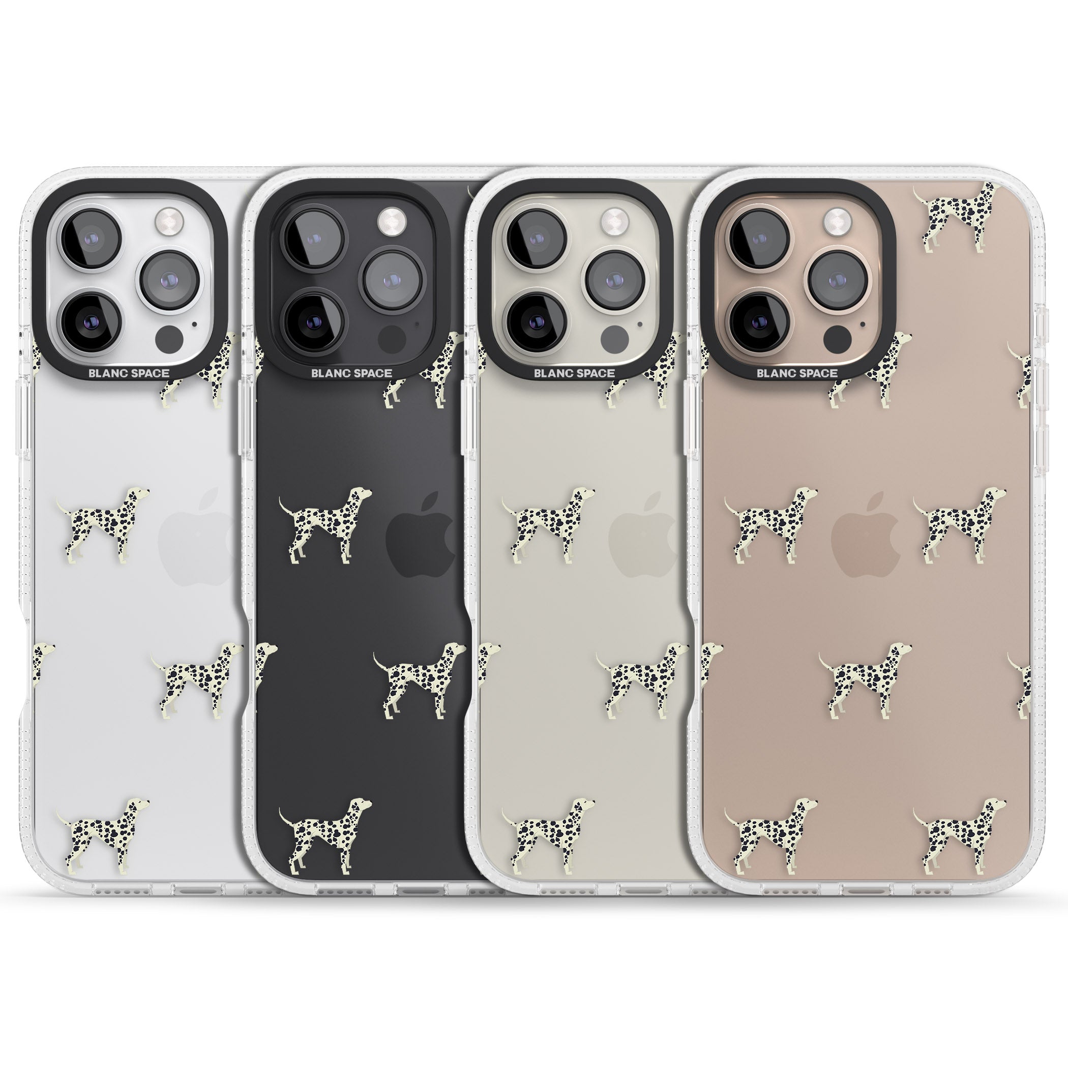 Dalmation Dog Pattern Clear iPhone 16 Pro Max / 16 Pro Clear Case Impact Air - Blanc Space