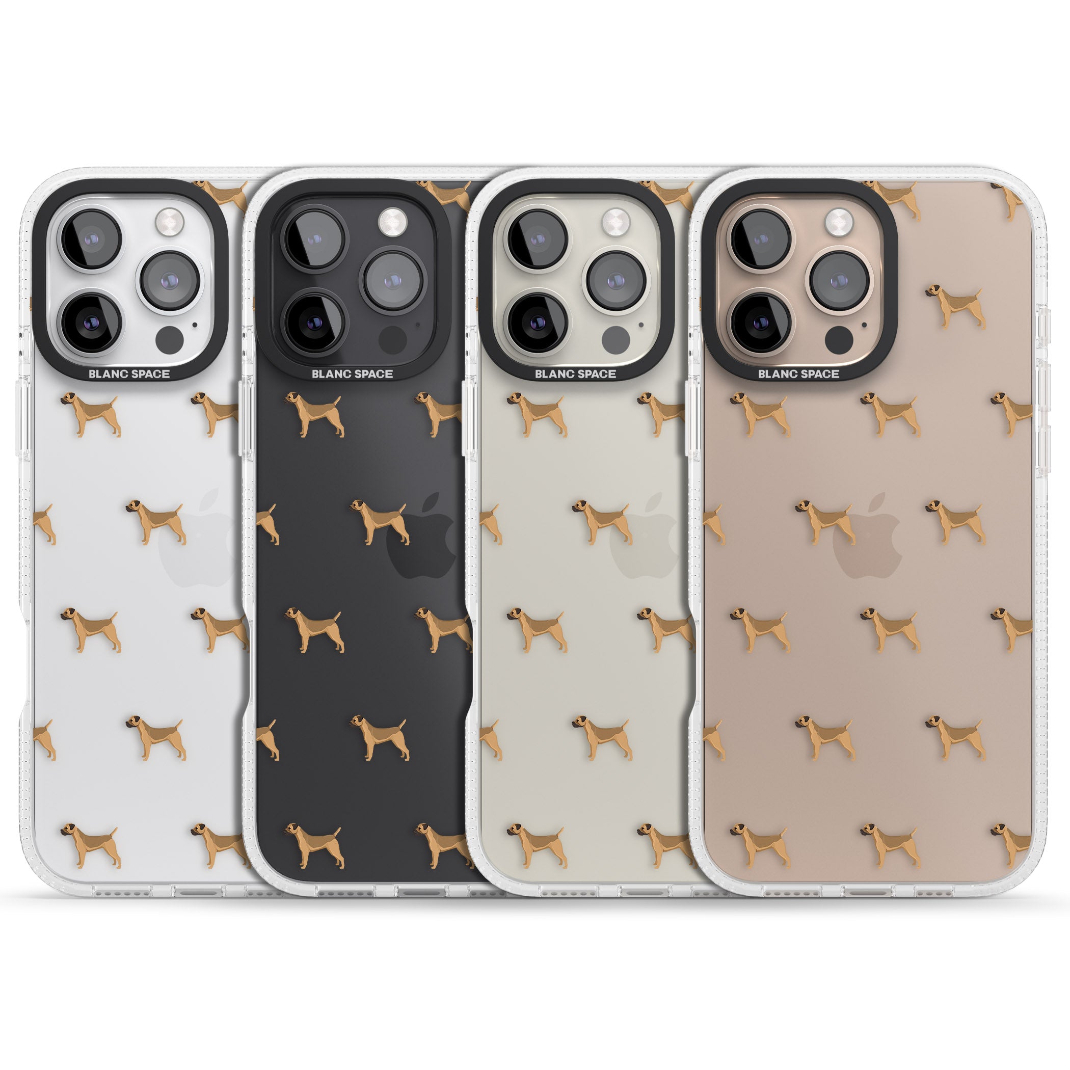 Border Terrier Dog Pattern Clear iPhone 16 Pro Max / 16 Pro Clear Case Impact Air - Blanc Space