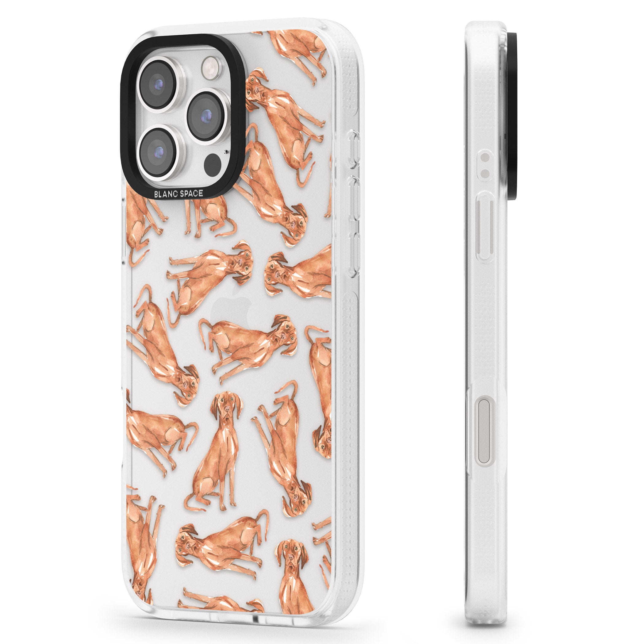 Hungarian Vizsla Watercolour Dog Pattern iPhone 16 Pro Max / 16 Pro Clear Case Impact Air - Blanc Space