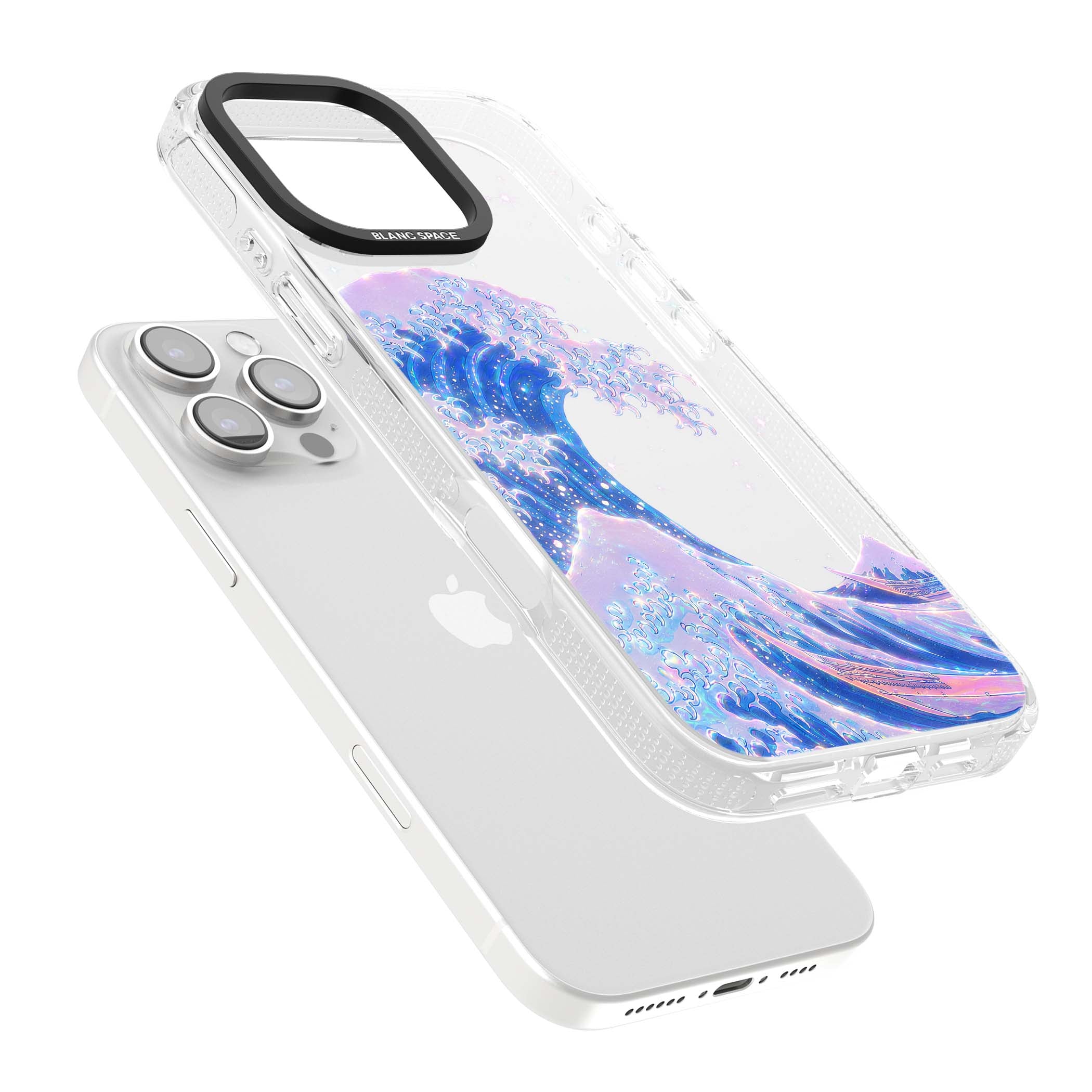 The Great Wave In Opal japanese iPhone case | Clear Case Impact Air case for iPhone 16 Pro, iPhone 16 Pro Max