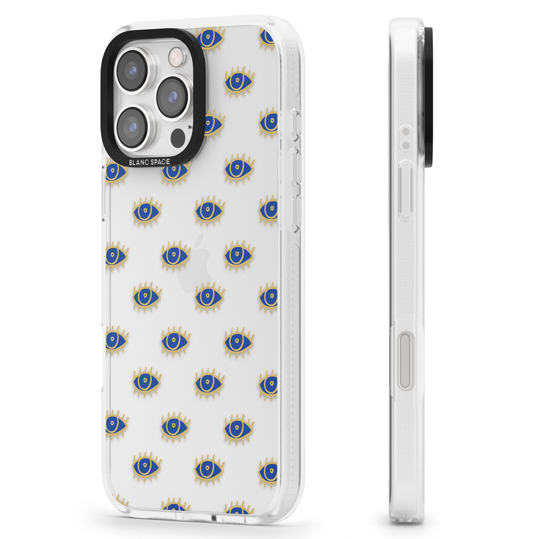 Gold Eyes (Clear) Psychedelic Eyes Pattern iPhone 16 Pro Max / 16 Pro Clear Case Impact Air - Blanc Space