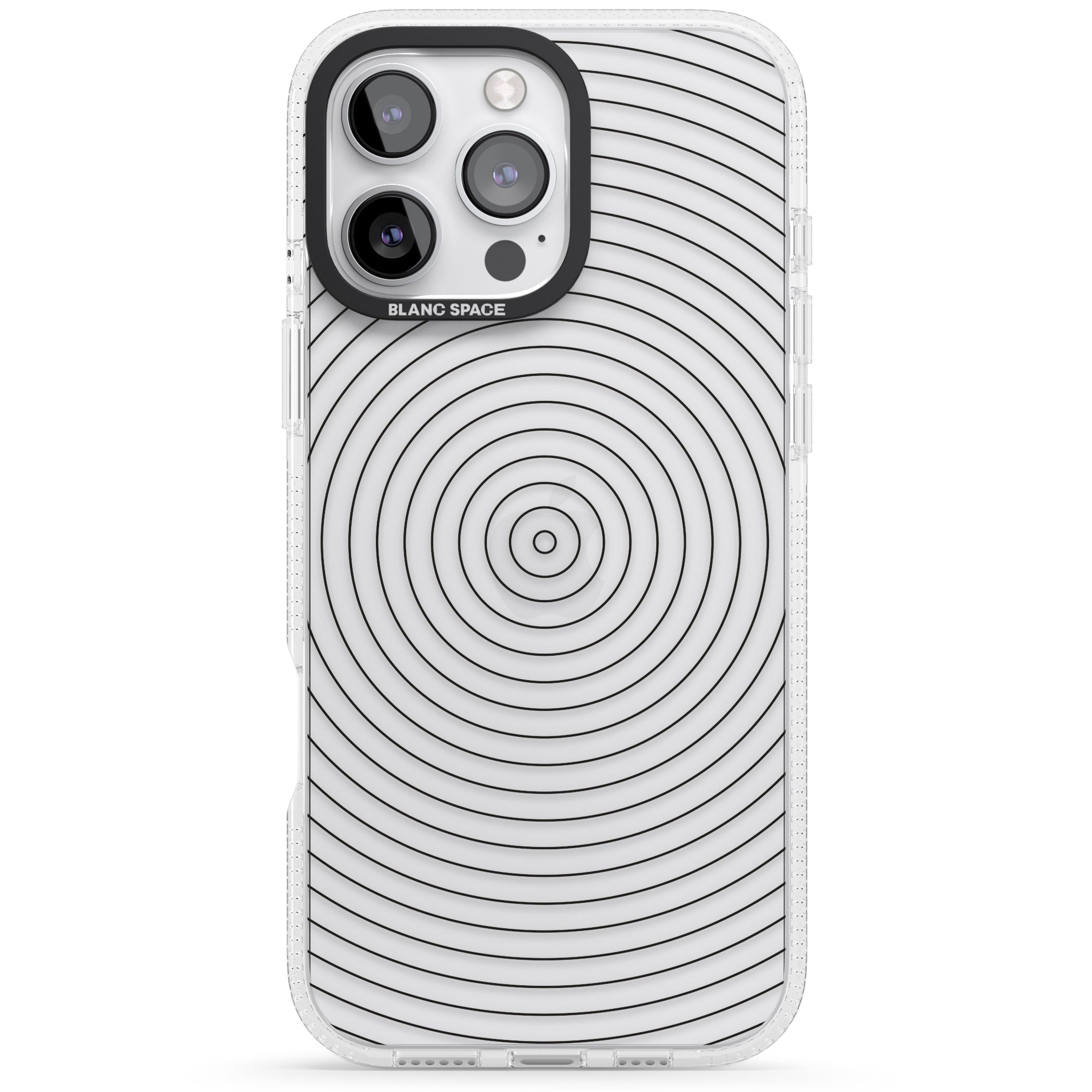 Abstract Lines: Circles iPhone 16 Pro Max / 16 Pro Clear Case Impact Air - Blanc Space