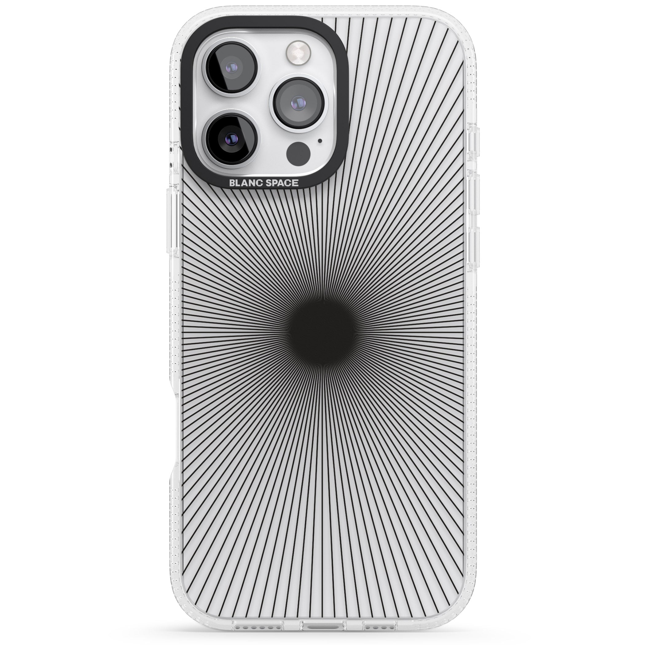 Abstract Lines: Sunburst iPhone 16 Pro Max / 16 Pro Clear Case Impact Air - Blanc Space