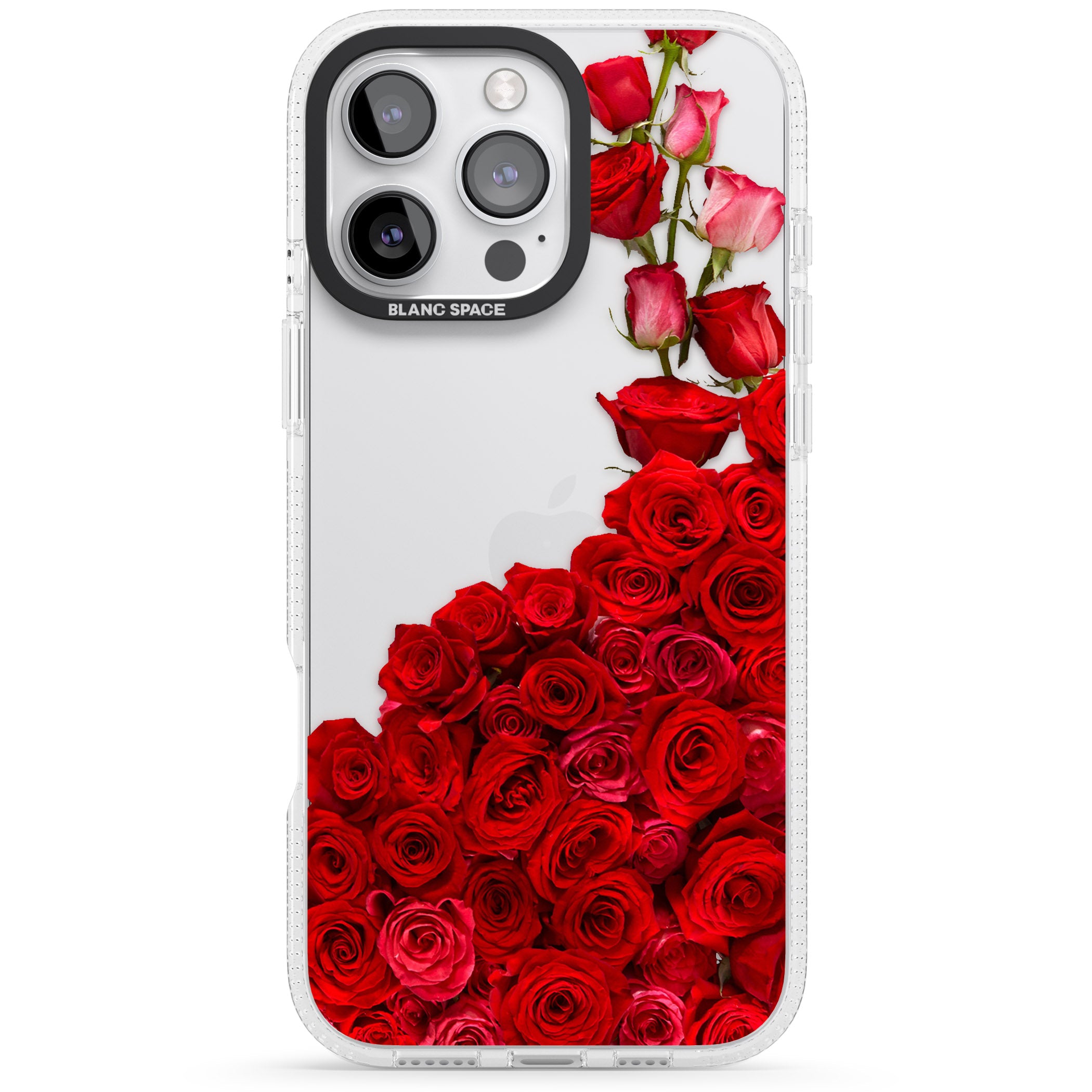 Floral Roses iPhone 16 Pro Max / 16 Pro Clear Case Impact Air - Blanc Space