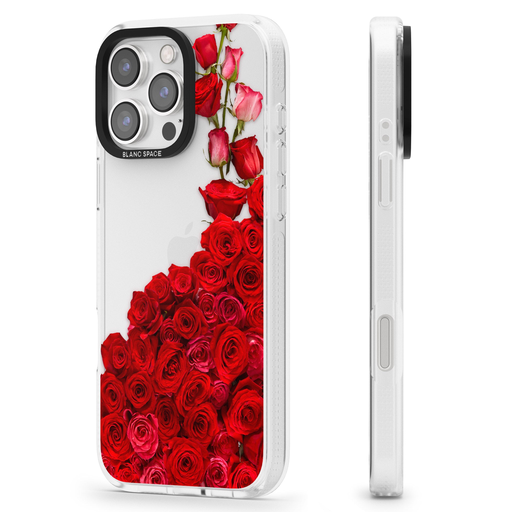 Floral Roses iPhone 16 Pro Max / 16 Pro Clear Case Impact Air - Blanc Space