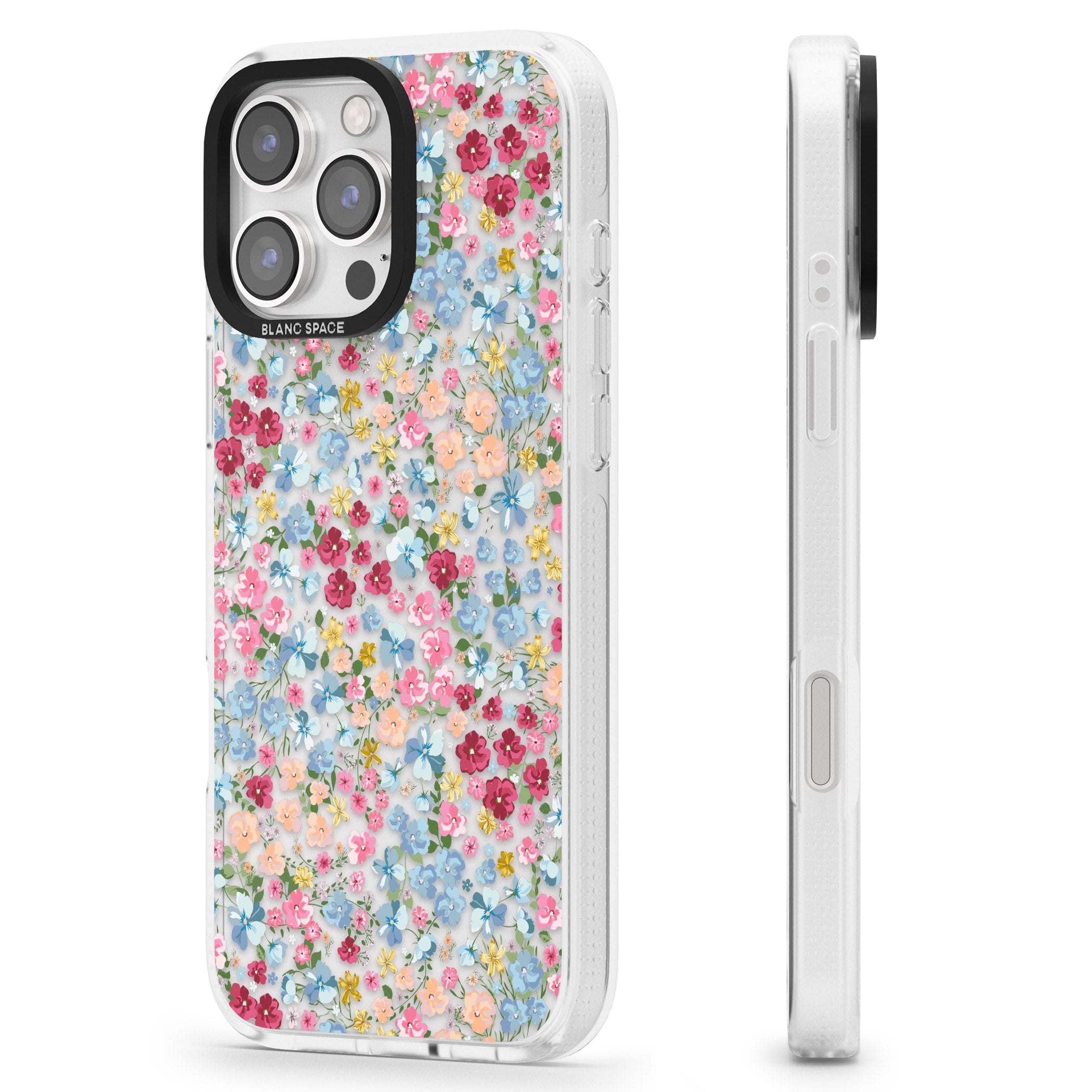 Venetian Meadow iPhone 16 Pro Max / 16 Pro Clear Case Impact Air - Blanc Space