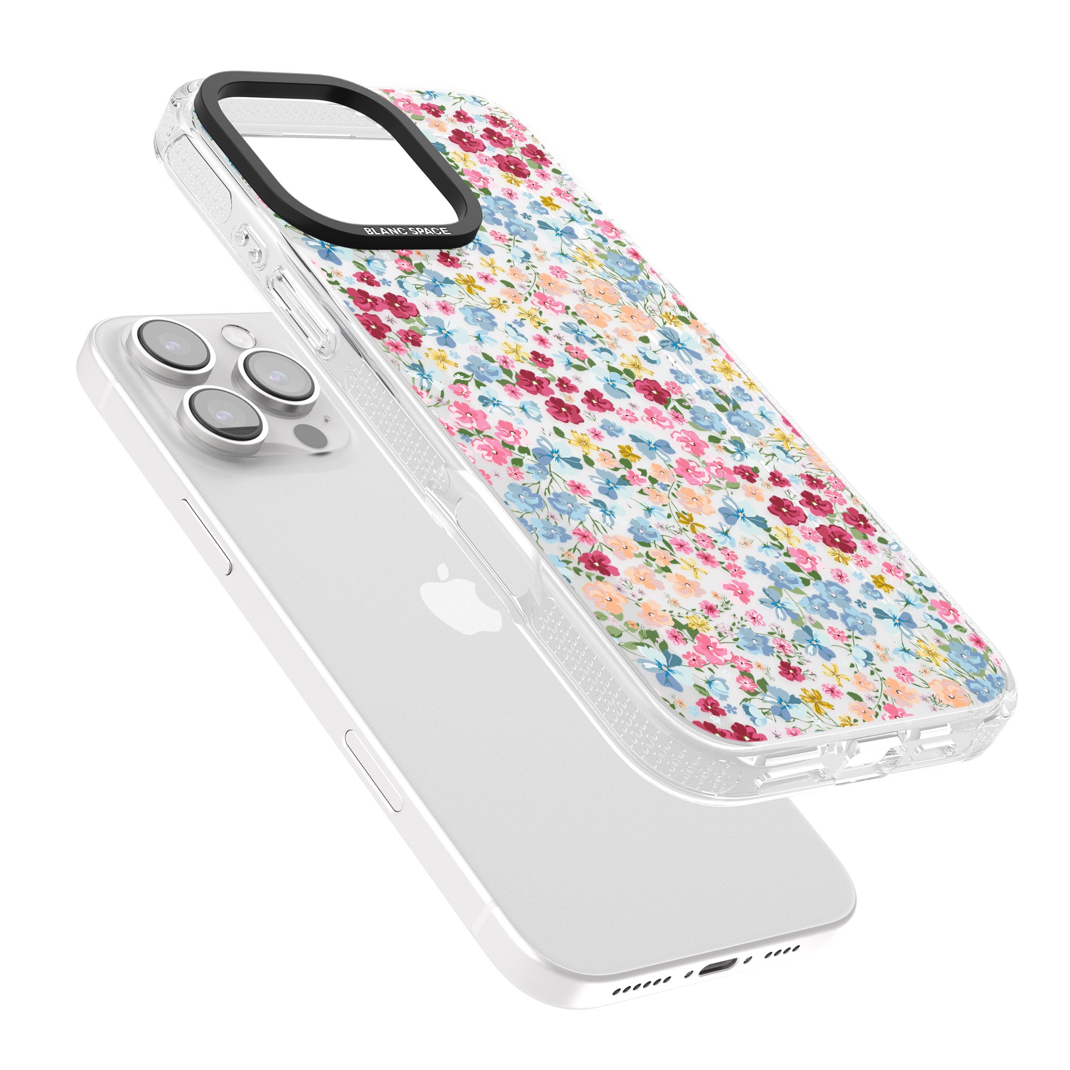 Venetian Meadow iPhone 16 Pro Max / 16 Pro Clear Case Impact Air - Blanc Space