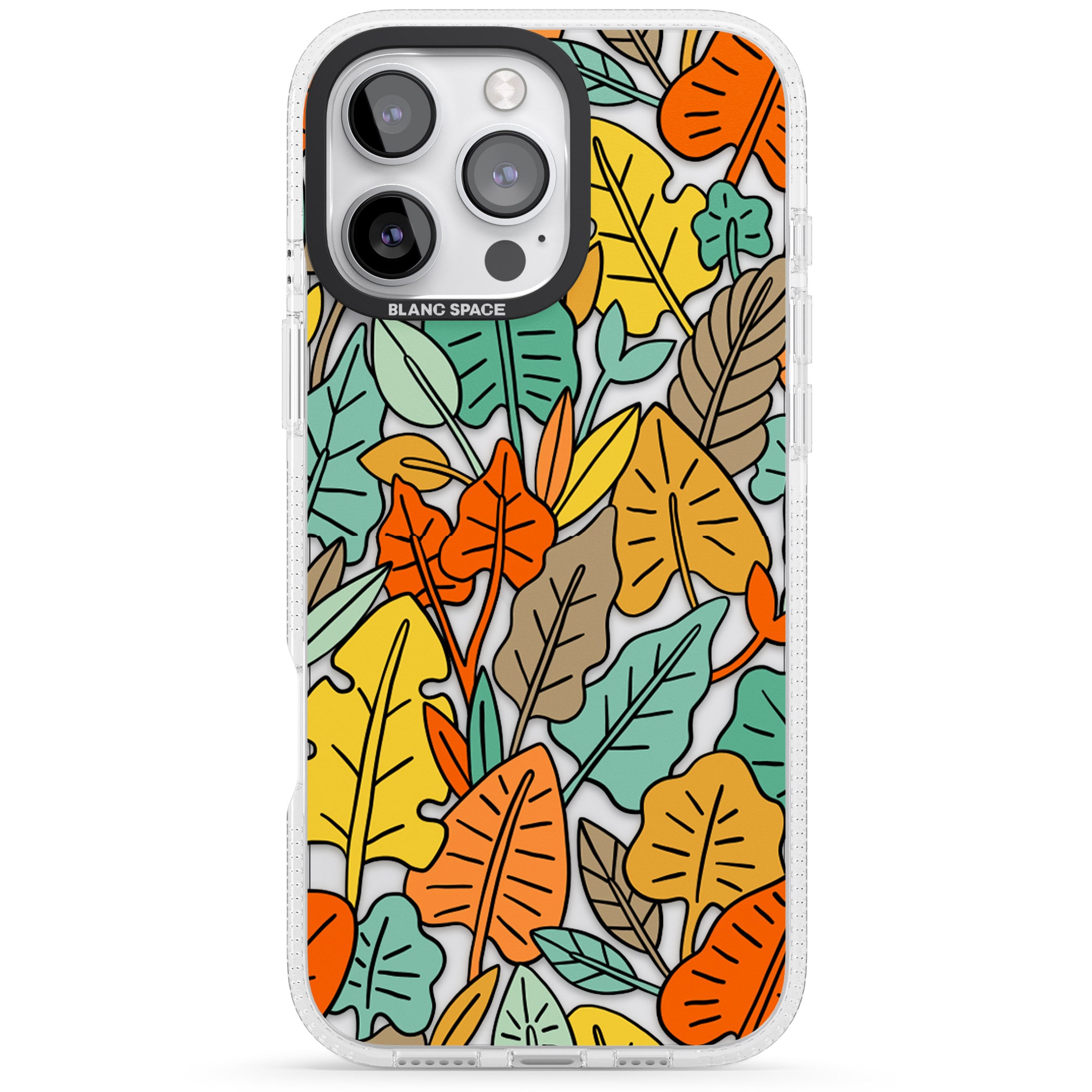Pastel Toned Autumn Leaves iPhone 16 Pro Max / 16 Pro Clear Case Impact Air - Blanc Space