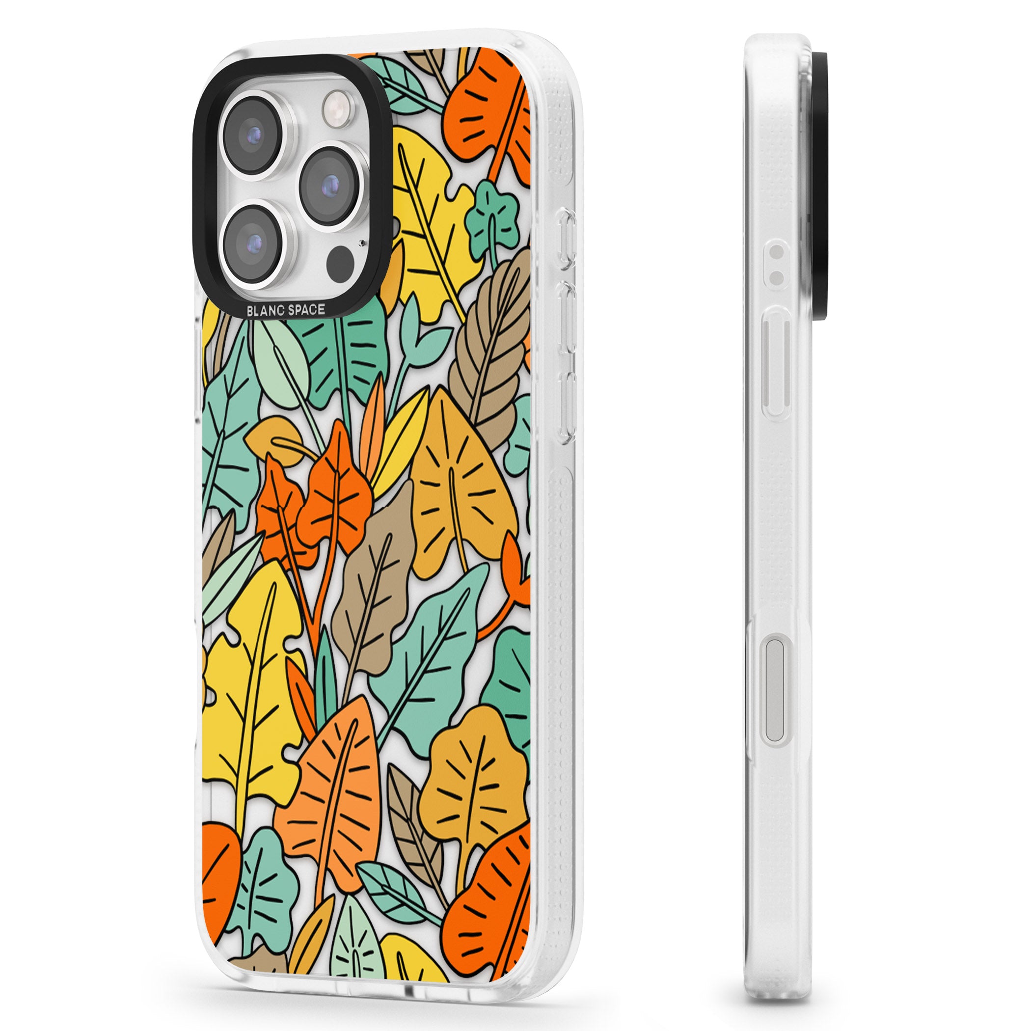 Pastel Toned Autumn Leaves iPhone 16 Pro Max / 16 Pro Clear Case Impact Air - Blanc Space