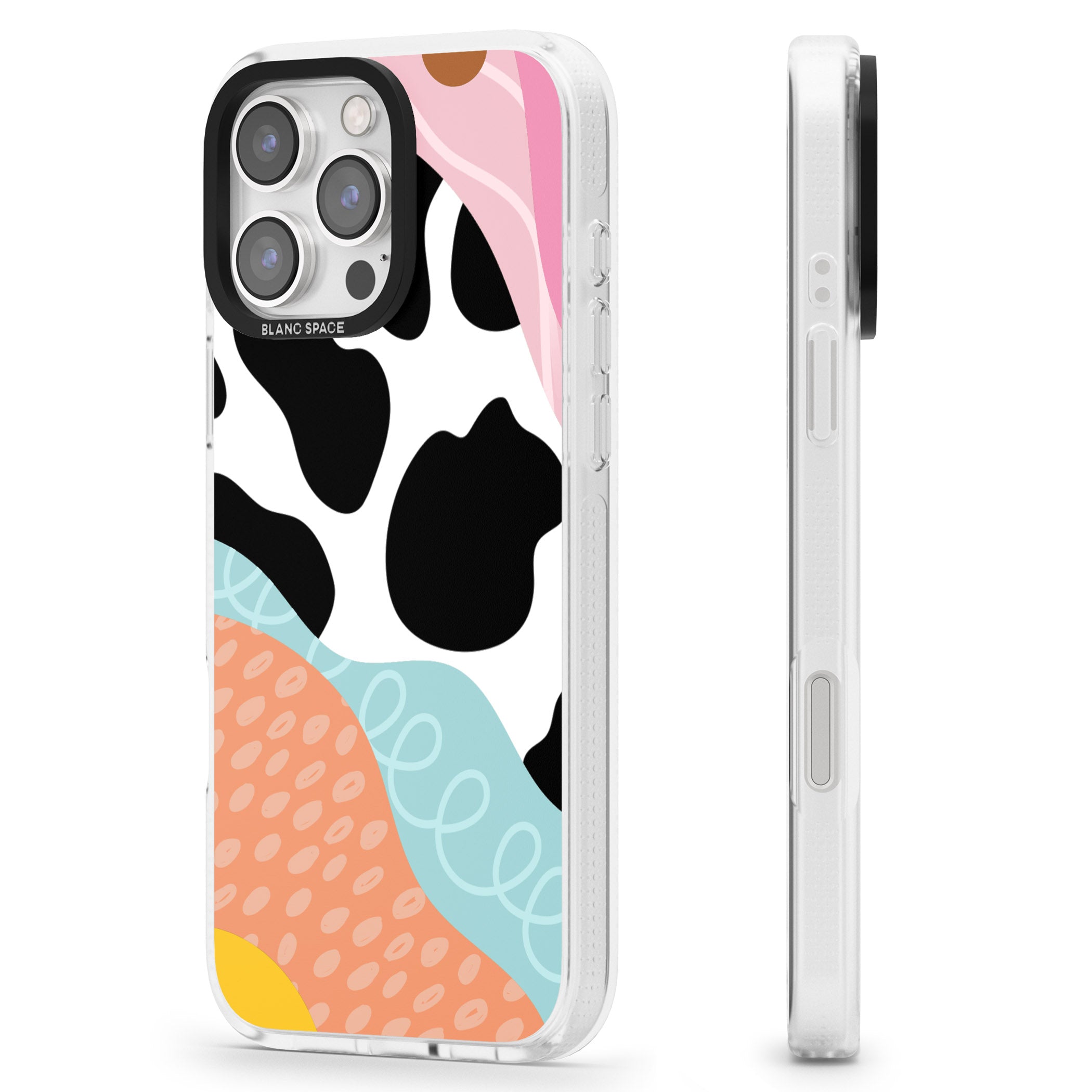 Abstract Elegance iPhone 16 Pro Max / 16 Pro Clear Case Impact Air - Blanc Space