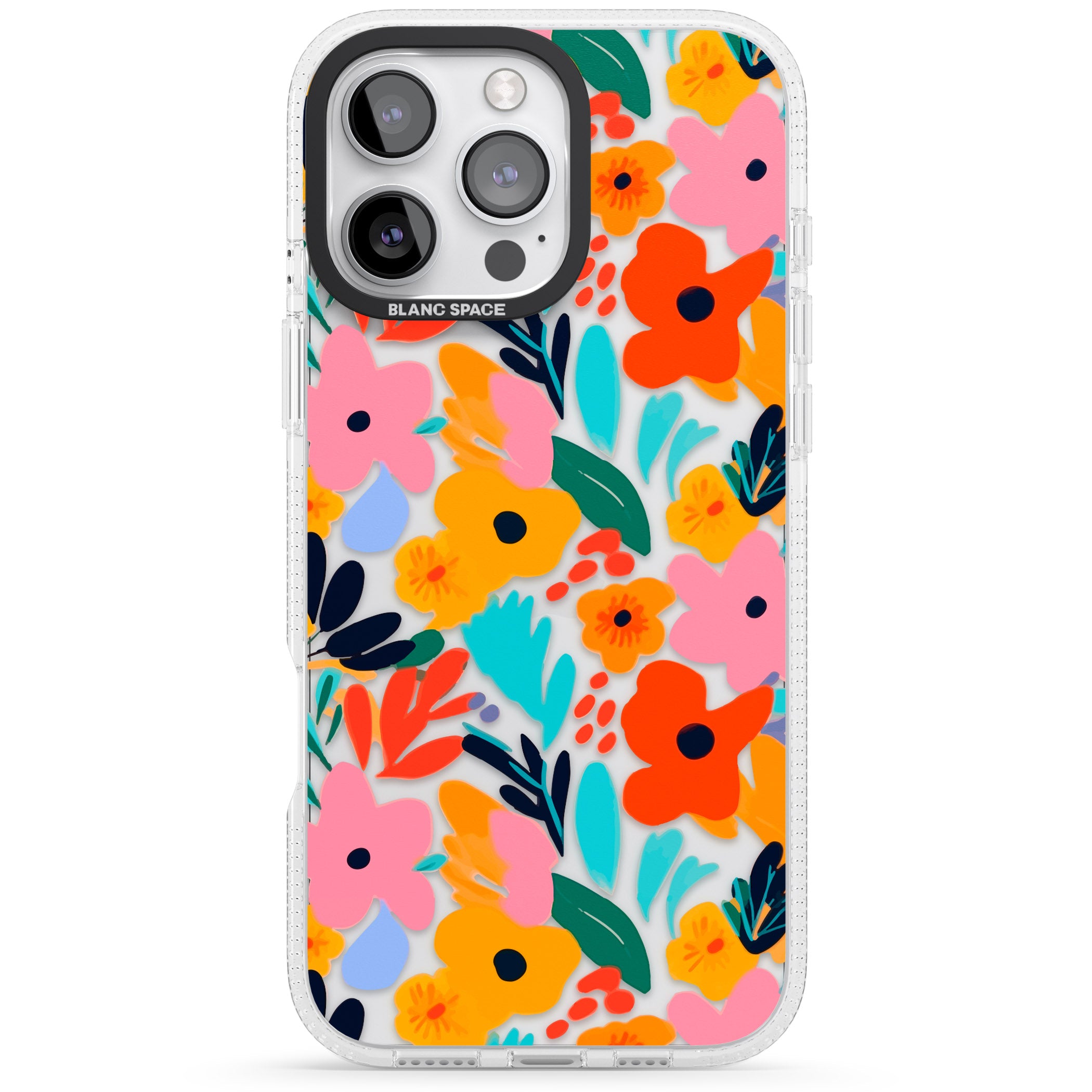 Floral Fiesta iPhone 16 Pro Max / 16 Pro Clear Case Impact Air - Blanc Space