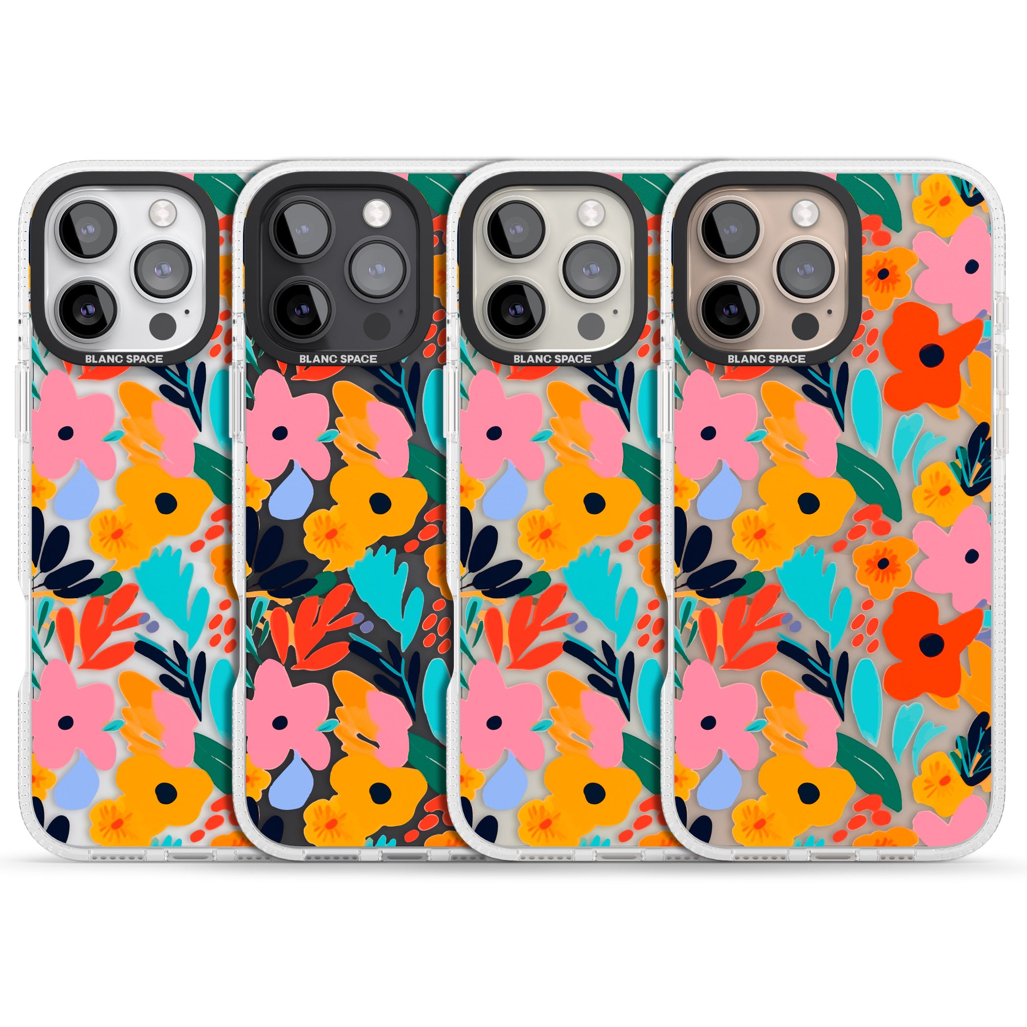Floral Fiesta iPhone 16 Pro Max / 16 Pro Clear Case Impact Air - Blanc Space