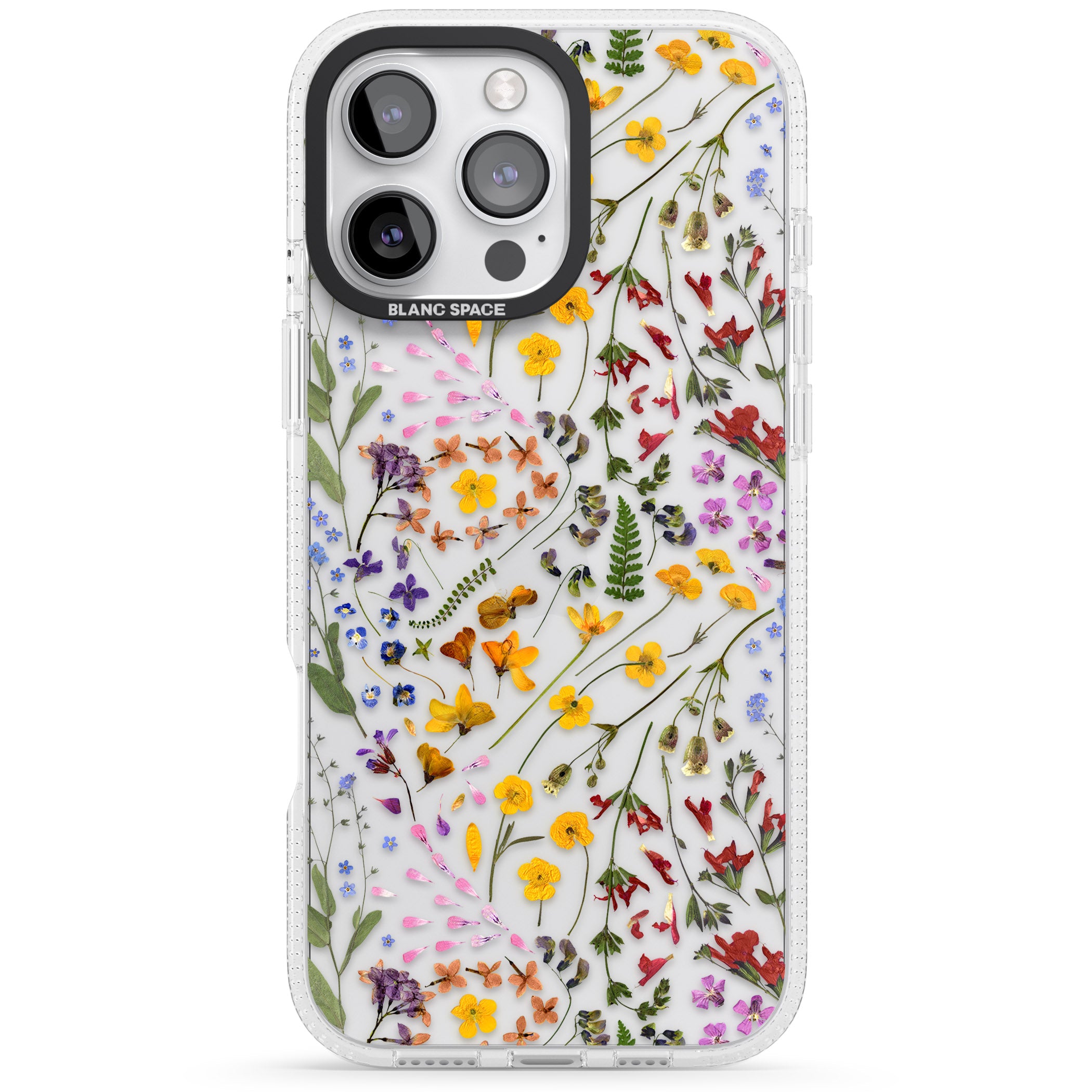Wildflower iPhone 16 Pro Max / 16 Pro Clear Case Impact Air - Blanc Space