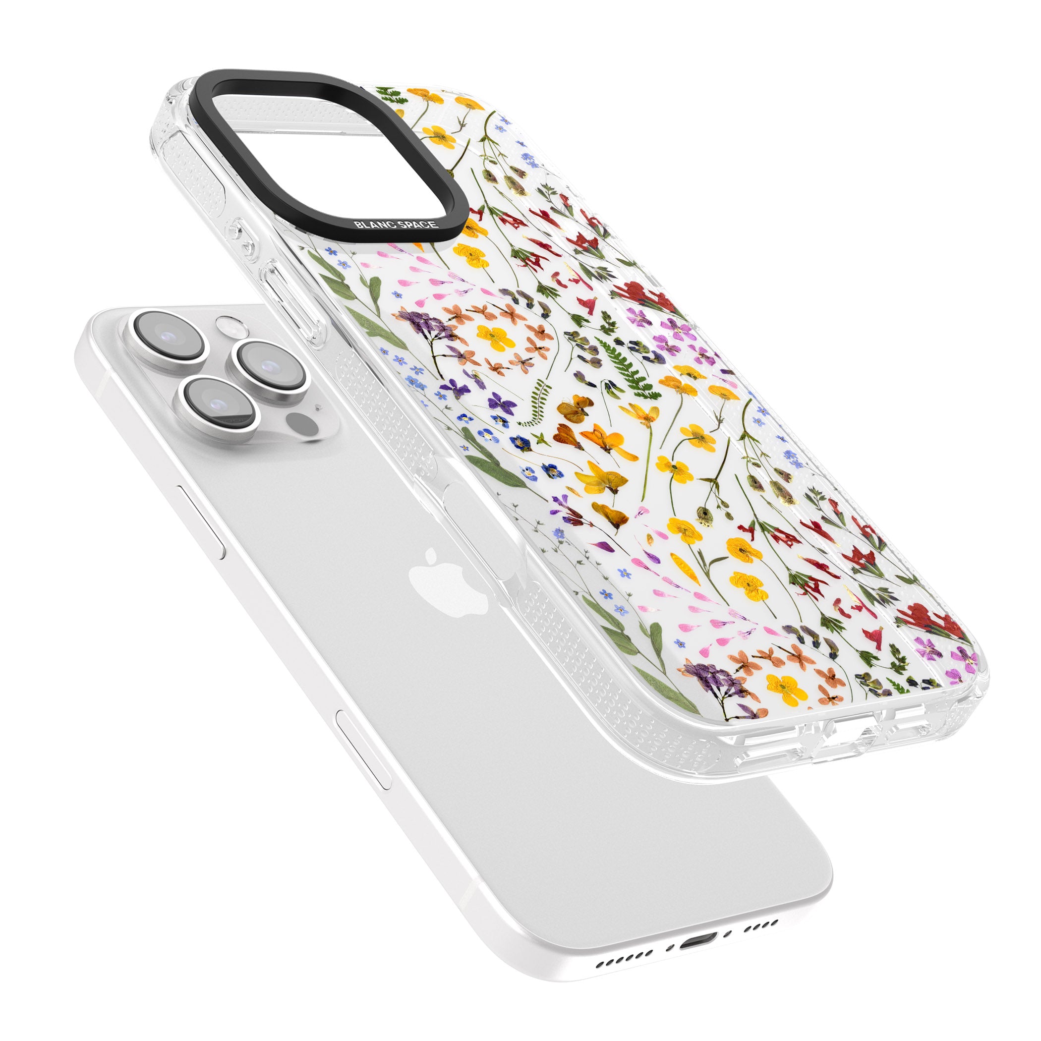Wildflower iPhone 16 Pro Max / 16 Pro Clear Case Impact Air - Blanc Space