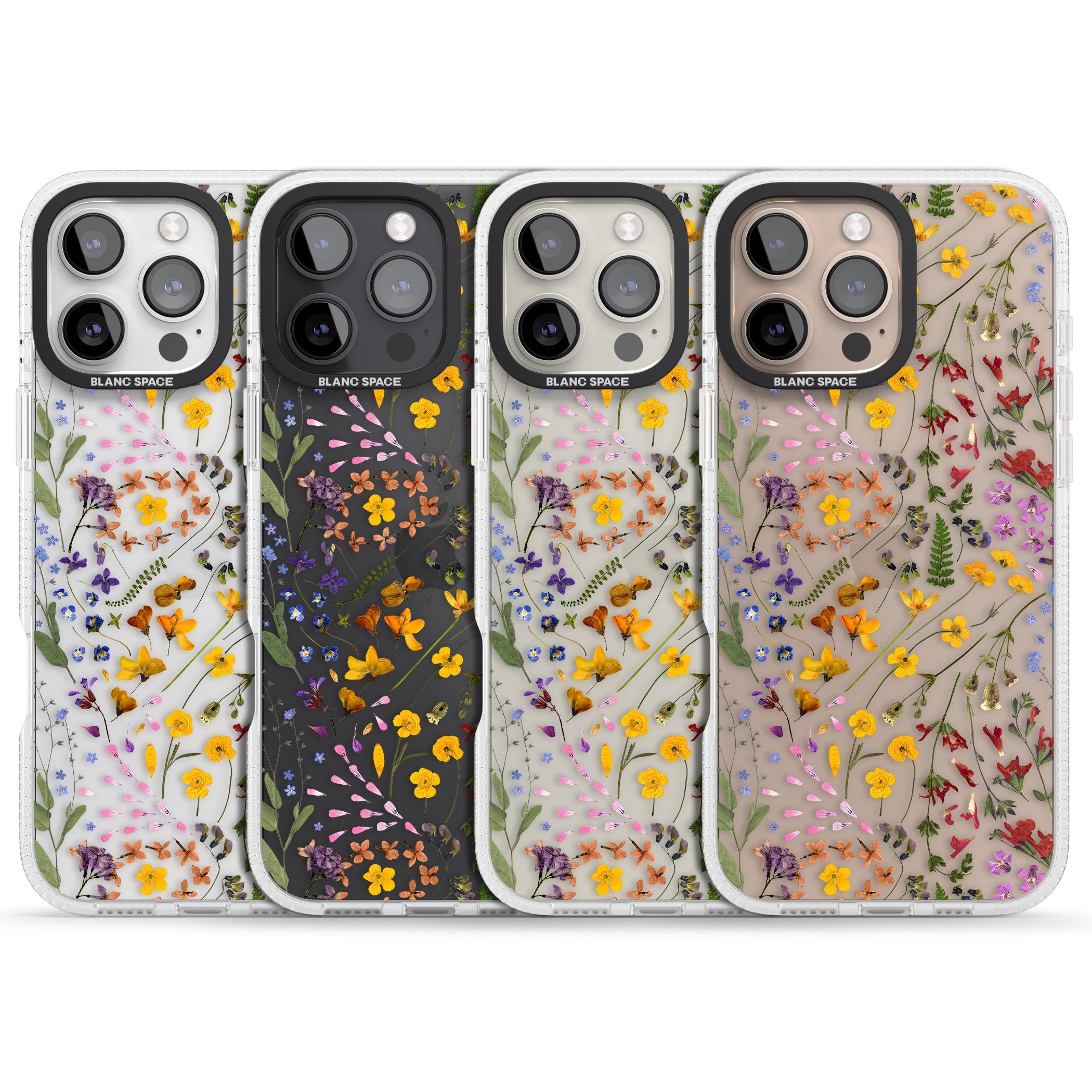 Wildflower iPhone 16 Pro Max / 16 Pro Clear Case Impact Air - Blanc Space