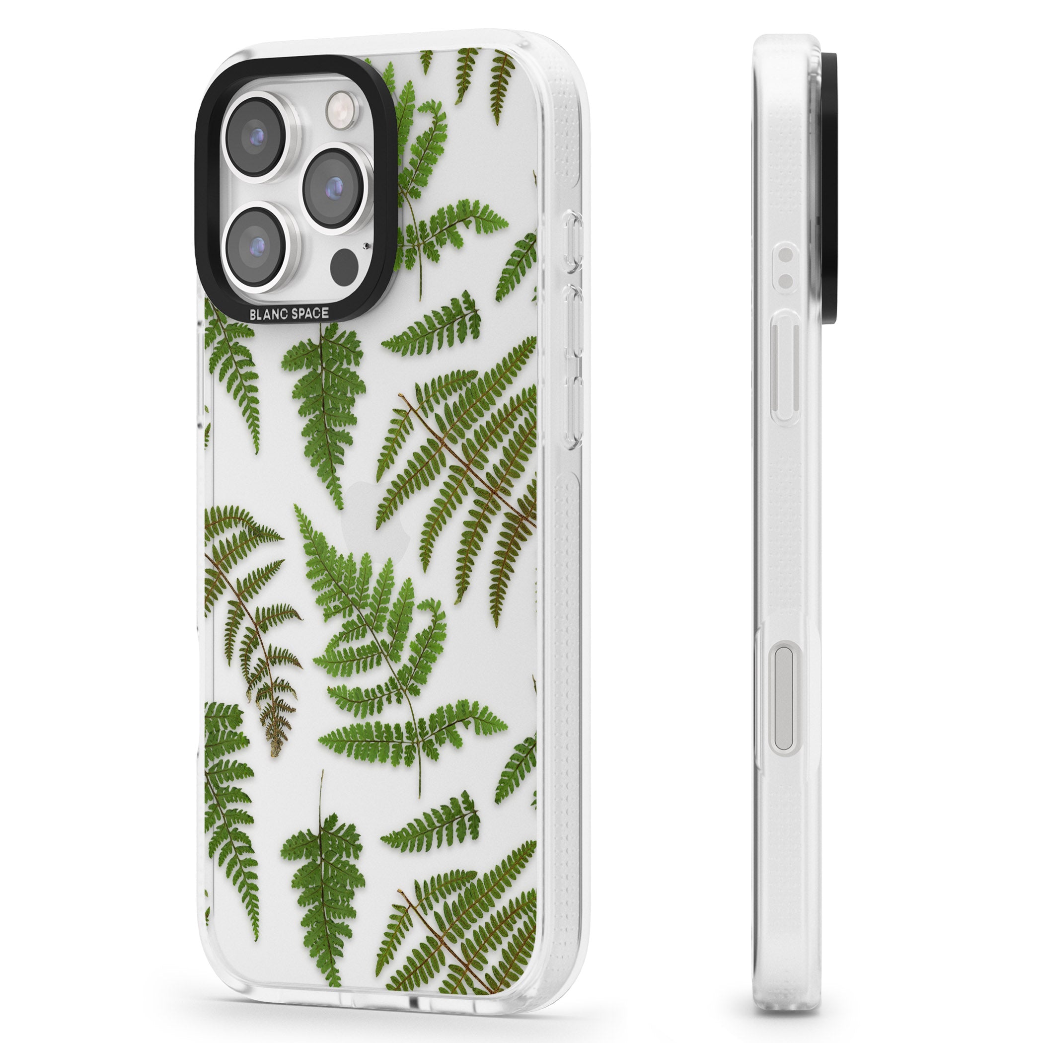 Leafy Ferns iPhone 16 Pro Max / 16 Pro Clear Case Impact Air - Blanc Space