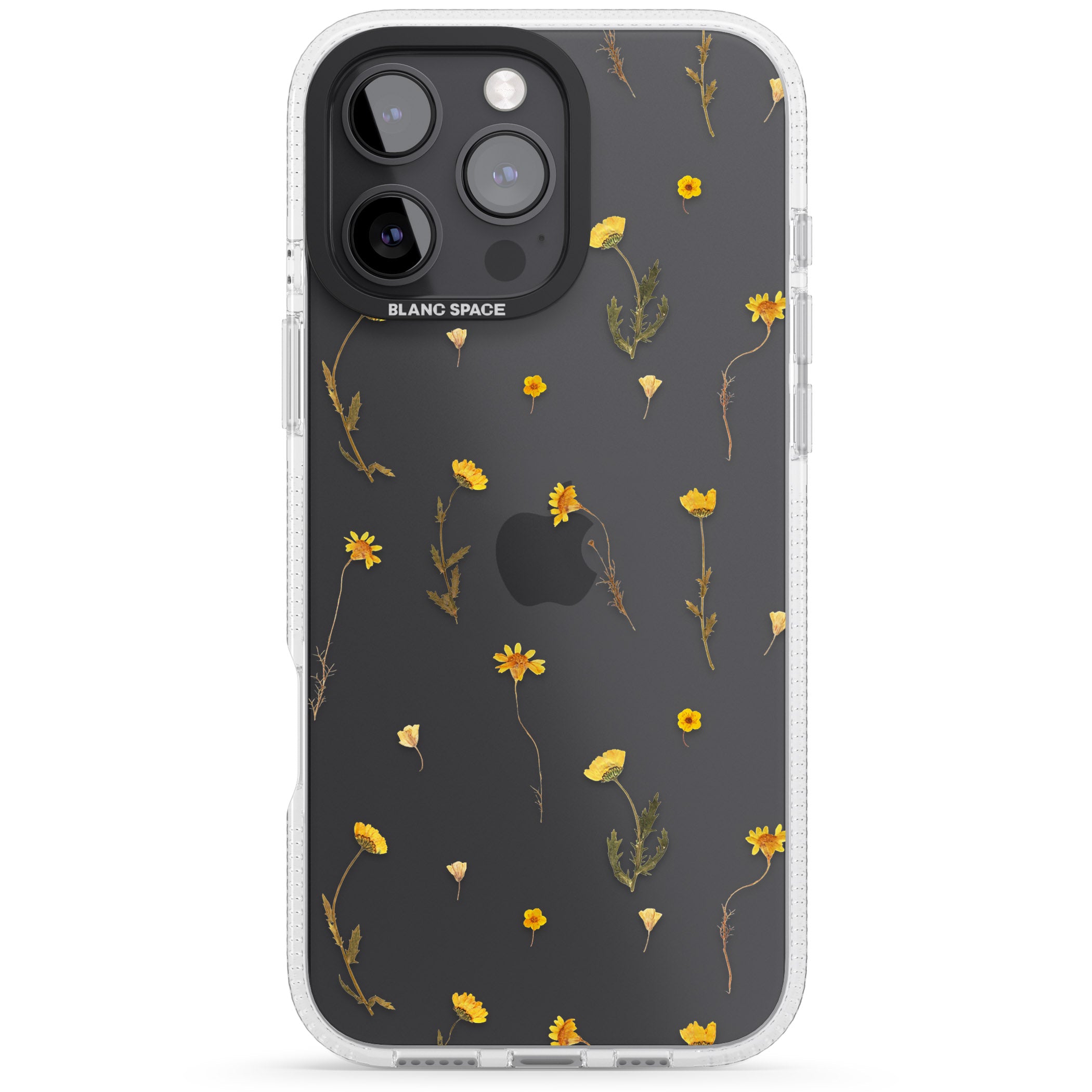Mixed Yellow Flowers - Dried Flower-Inspired iPhone 16 Pro Max / 16 Pro Clear Case Impact Air - Blanc Space