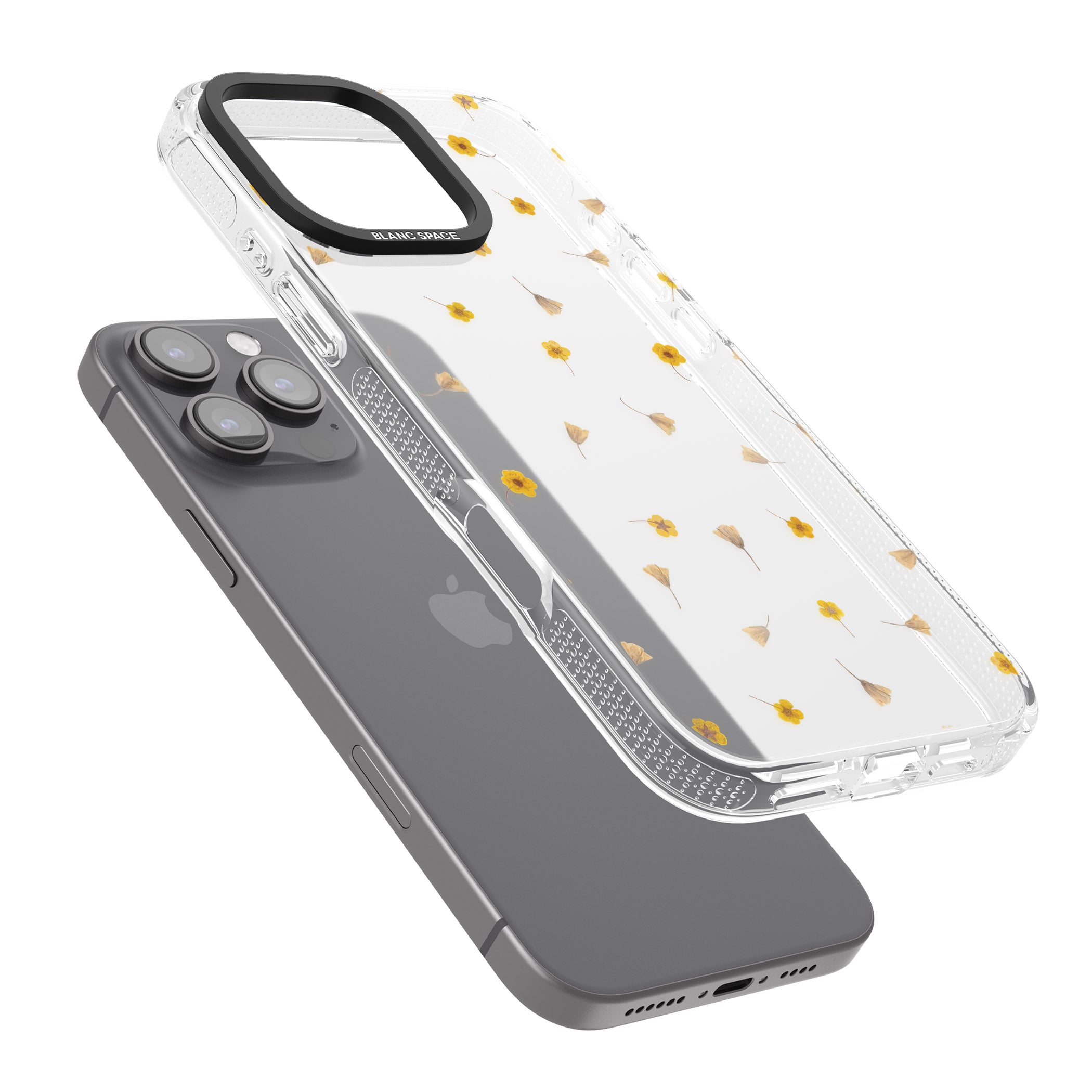 Small Flower Mix - Dried Flower-Inspired Design iPhone 16 Pro Max / 16 Pro Clear Case Impact Air - Blanc Space