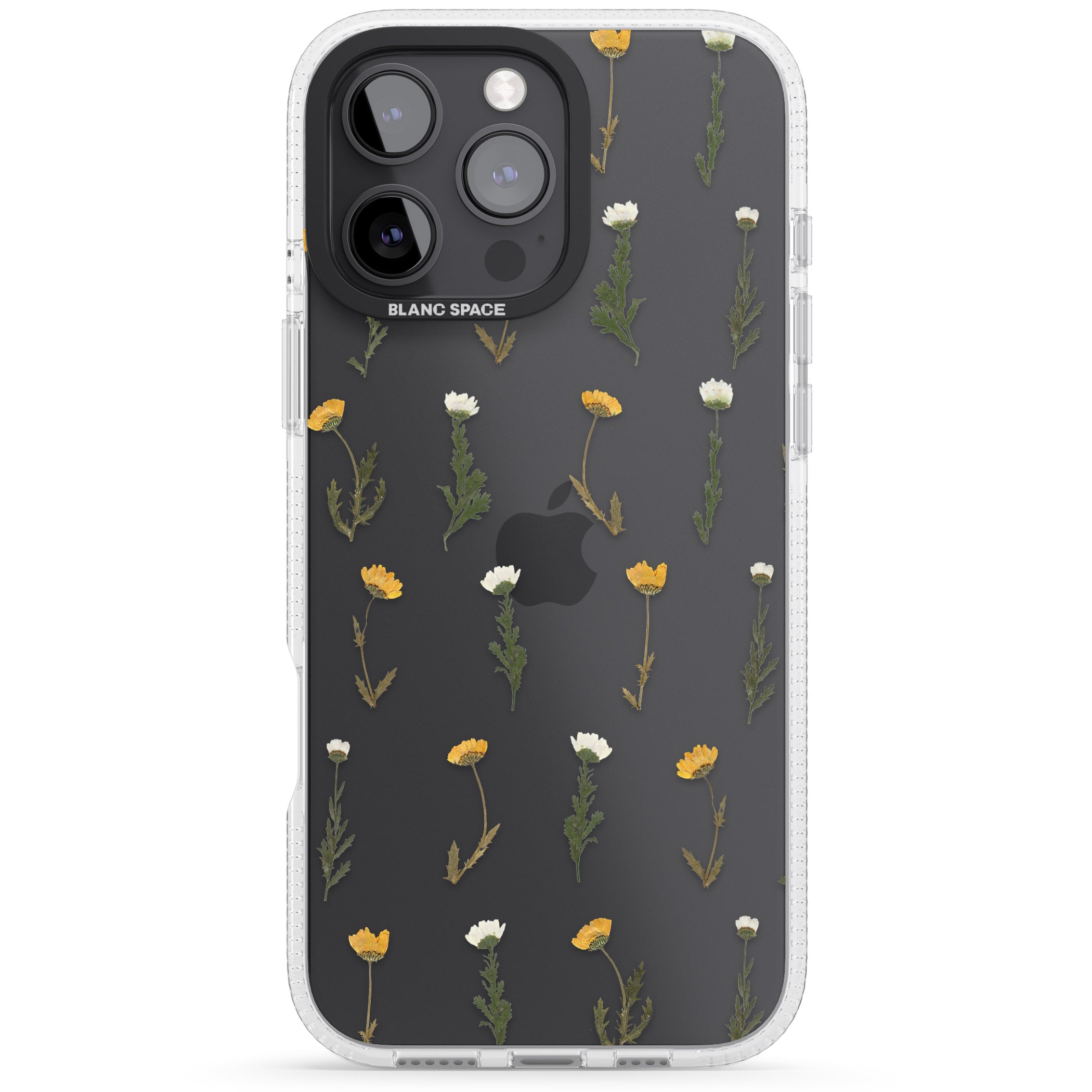 Pressed Flower iPhone 16 Pro Max / 16 Pro Clear Case Impact Air - Blanc Space