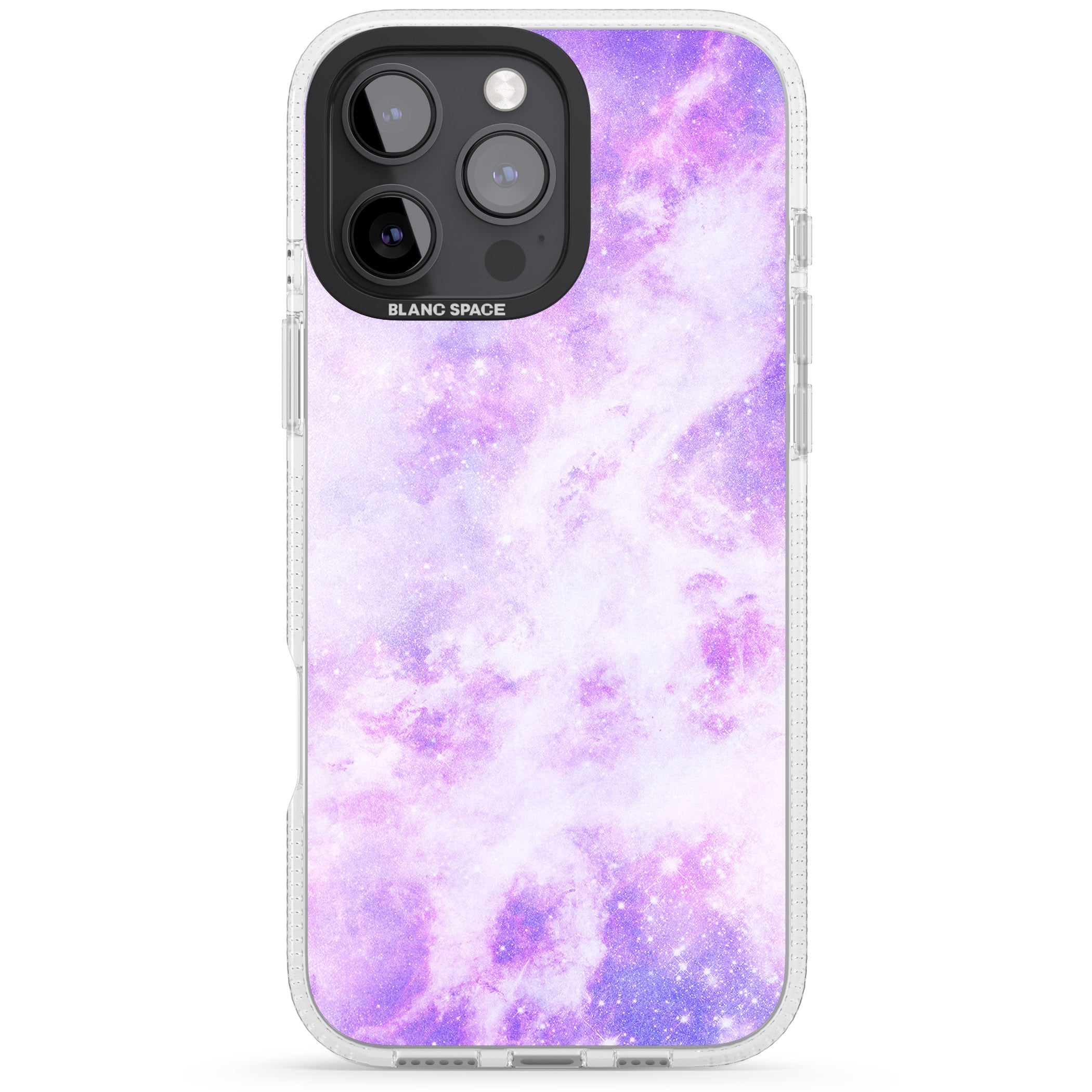 Purple Galaxy Pattern Design iPhone 16 Pro Max / 16 Pro Clear Case Impact Air - Blanc Space