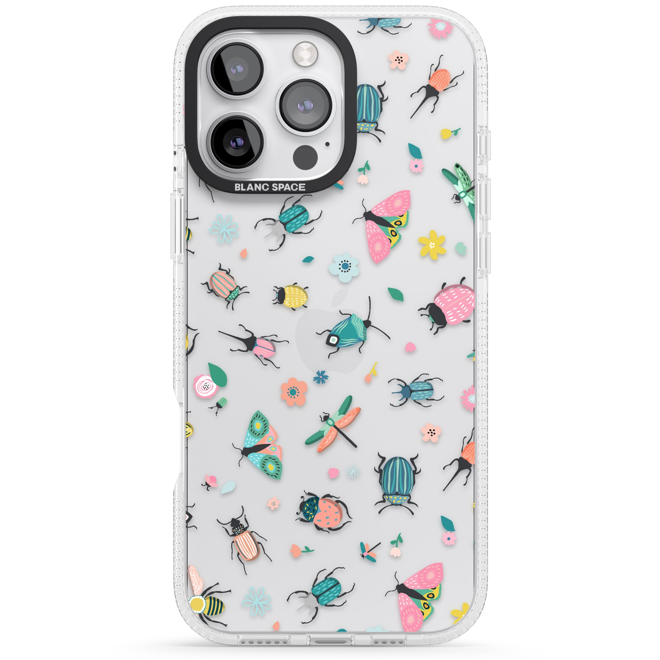 Spring Insects iPhone 16 Pro Max / 16 Pro Clear Case Impact Air - Blanc Space