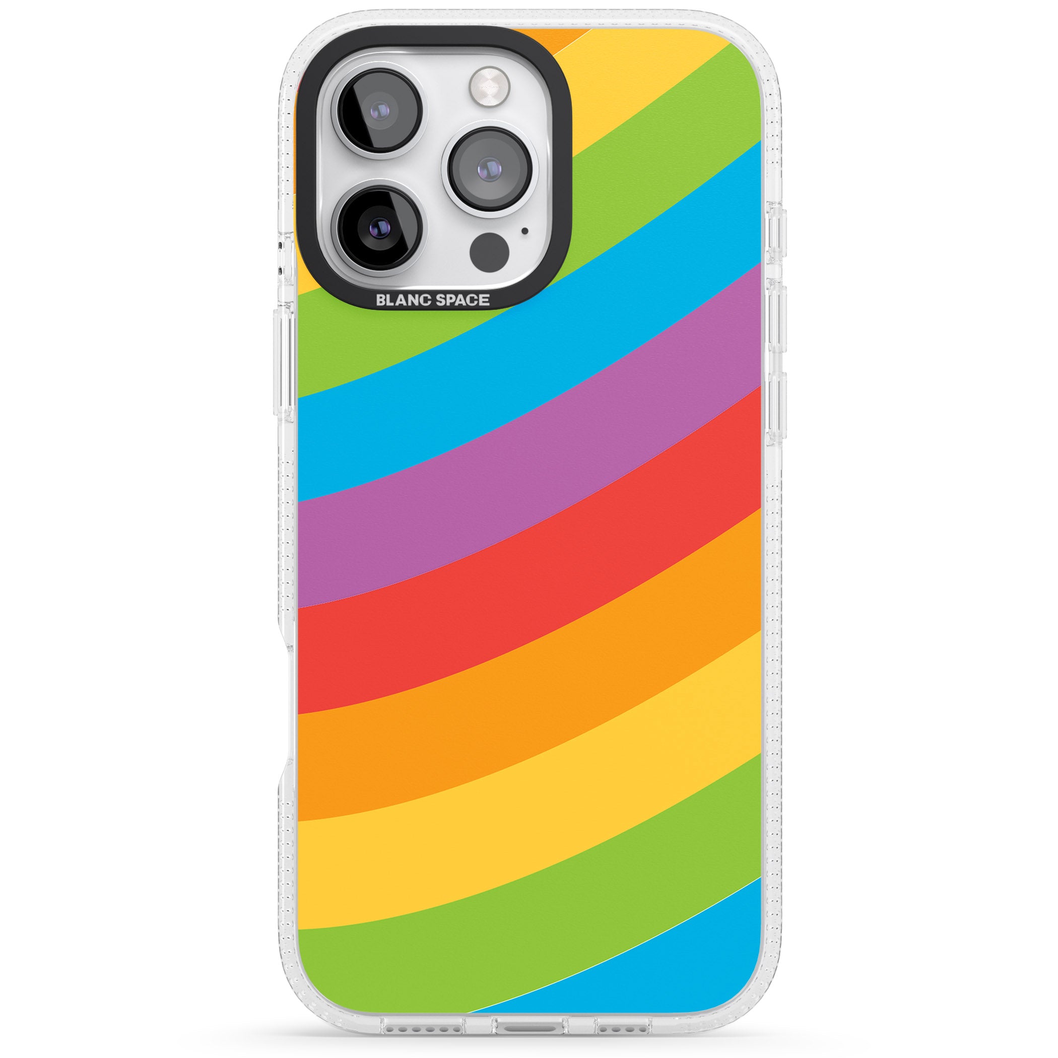 Lucky Rainbow iPhone 16 Pro Max / 16 Pro Clear Case Impact Air - Blanc Space