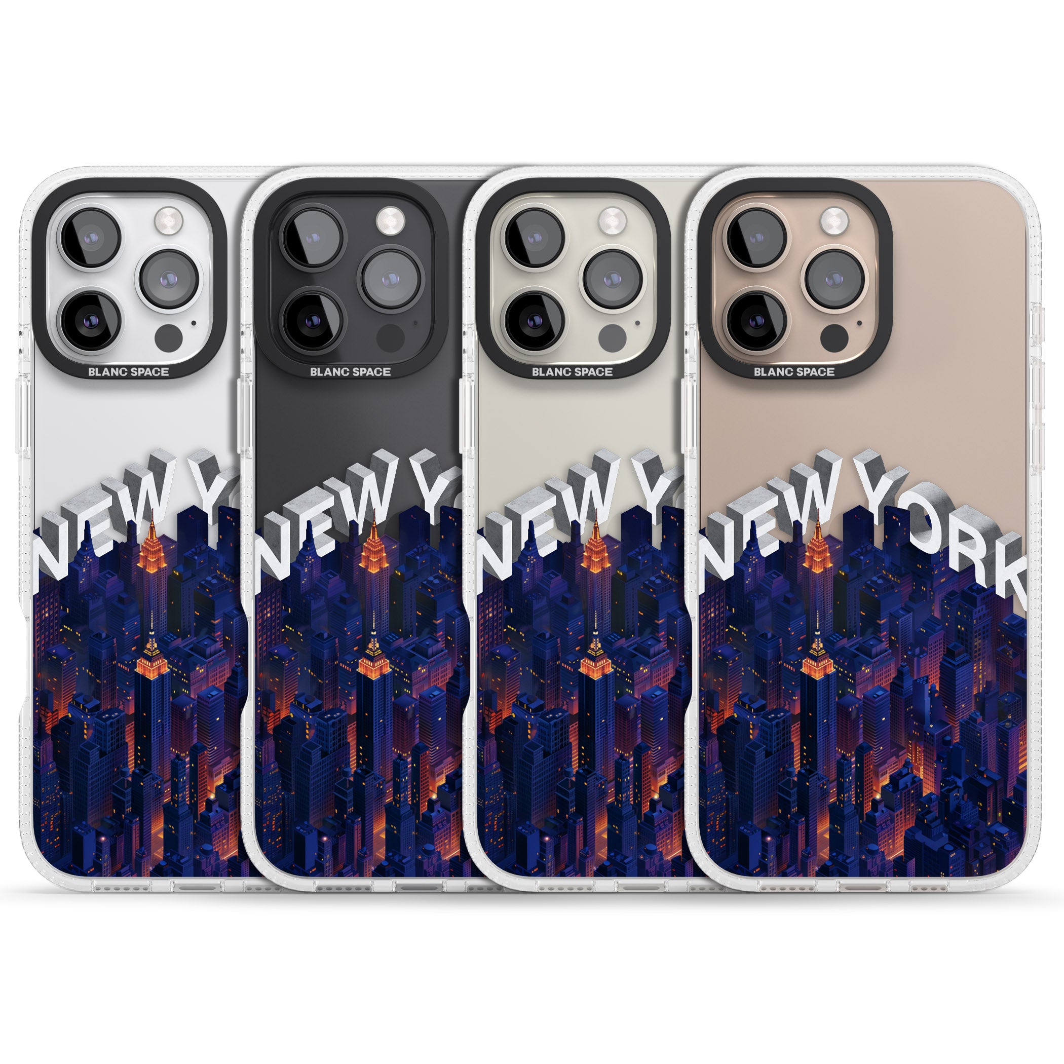 New York City iPhone 16 Pro Max / 16 Pro Clear Case Impact Air - Blanc Space