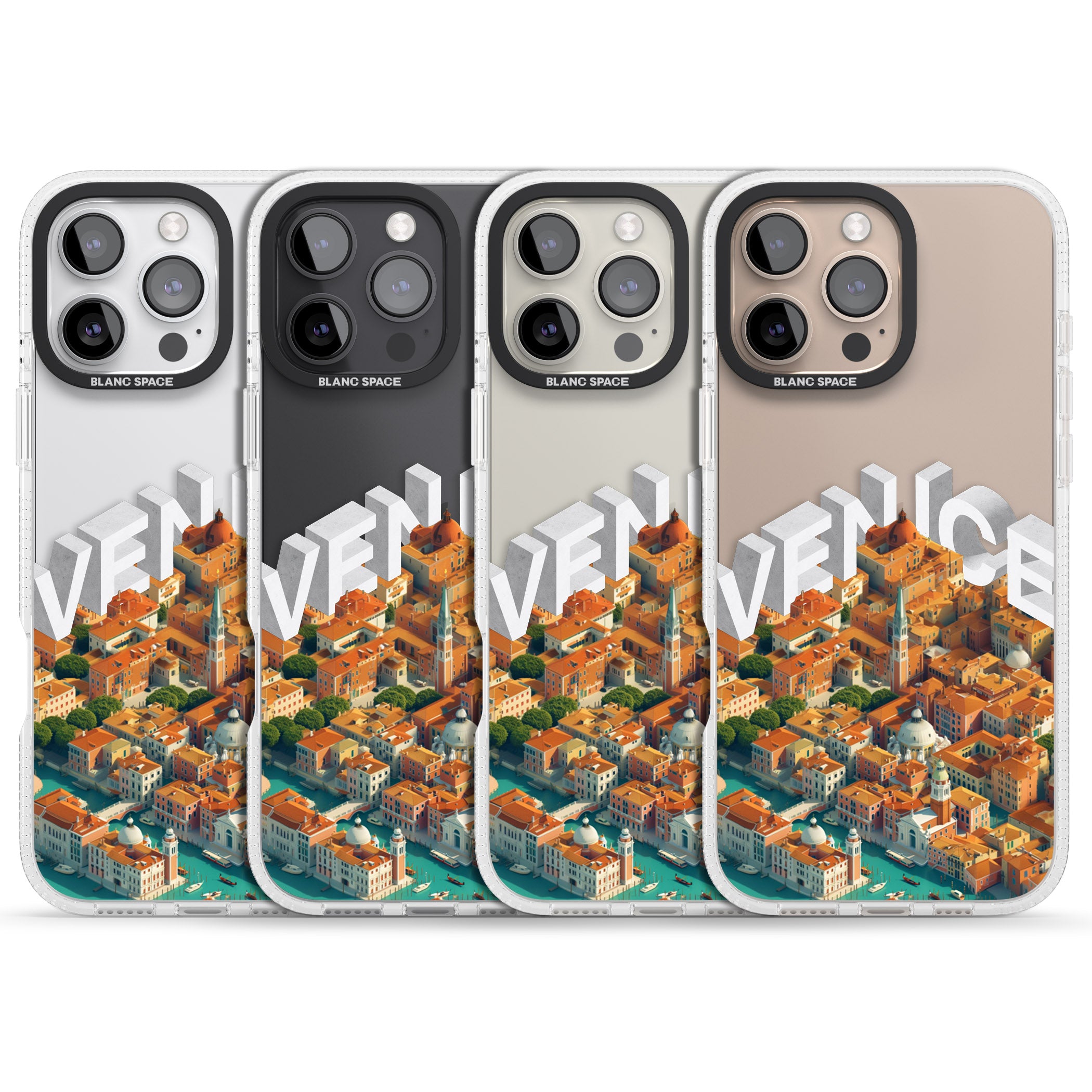 Venice iPhone 16 Pro Max / 16 Pro Clear Case Impact Air - Blanc Space