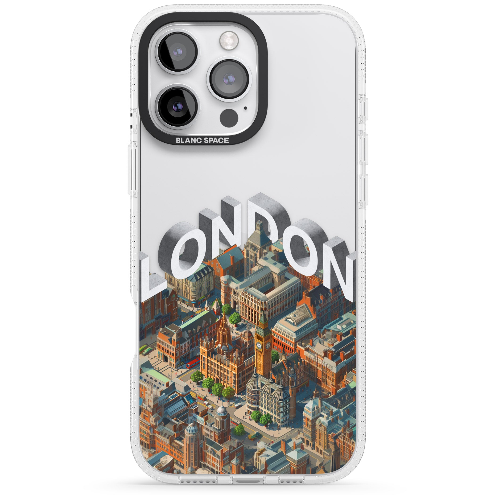 London iPhone 16 Pro Max / 16 Pro Clear Case Impact Air - Blanc Space