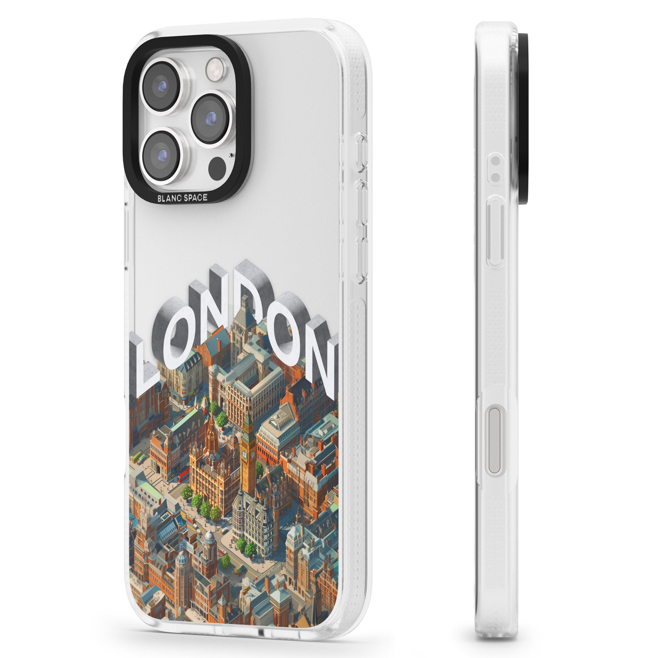 London iPhone 16 Pro Max / 16 Pro Clear Case Impact Air - Blanc Space