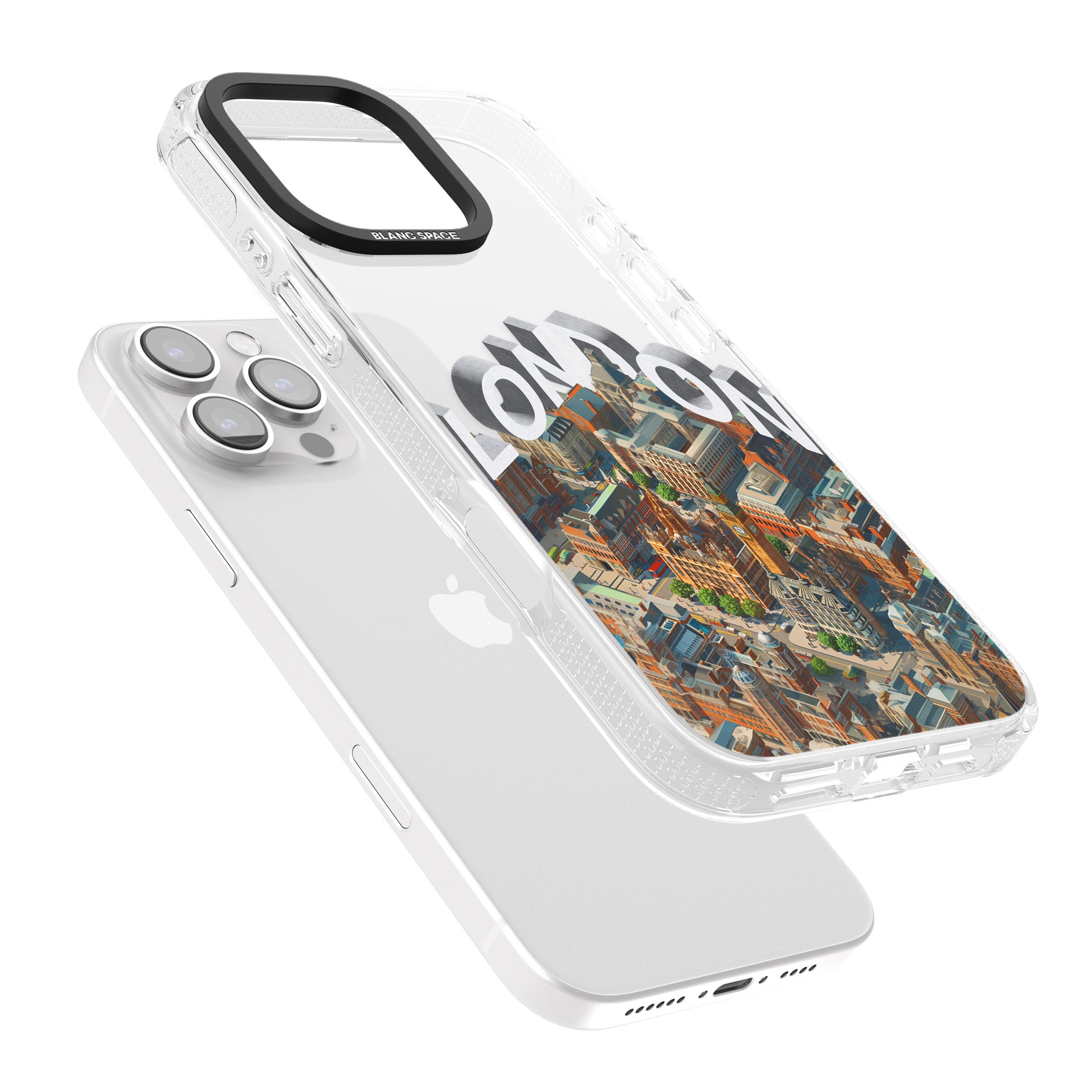 London iPhone 16 Pro Max / 16 Pro Clear Case Impact Air - Blanc Space