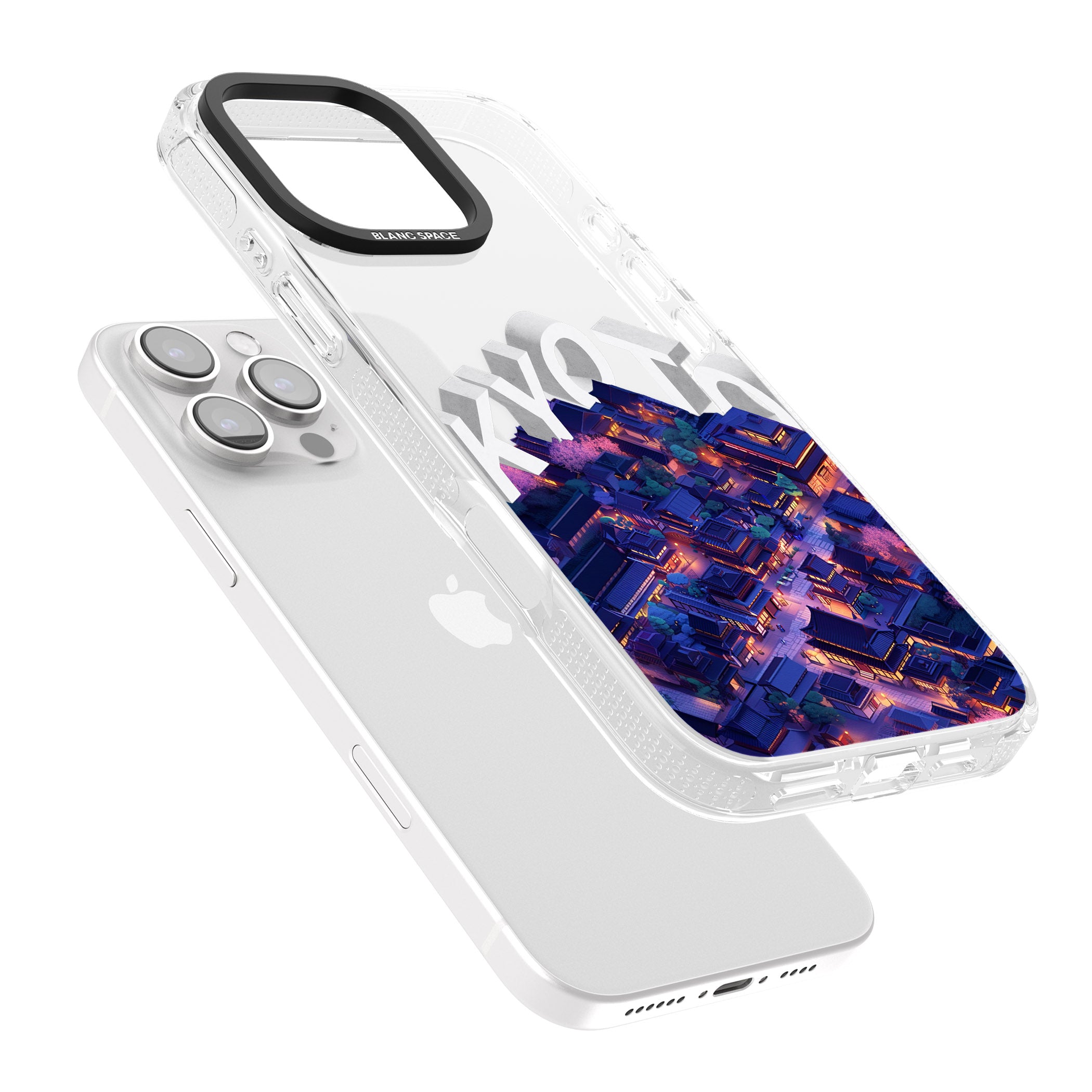 Kyoto iPhone 16 Pro Max / 16 Pro Clear Case Impact Air - Blanc Space