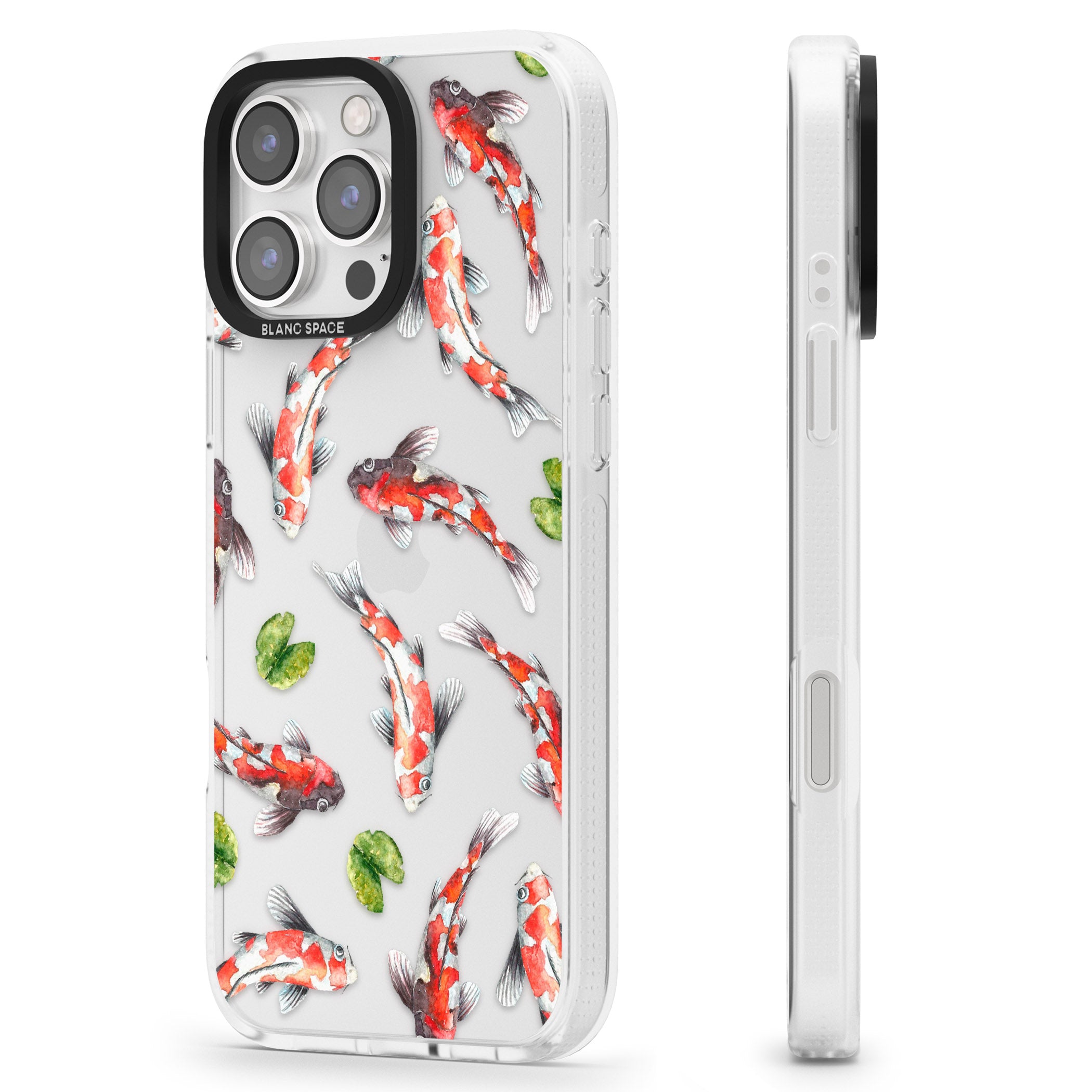 Koi Fish Japanese Watercolour iPhone 16 Pro Max / 16 Pro Clear Case Impact Air - Blanc Space