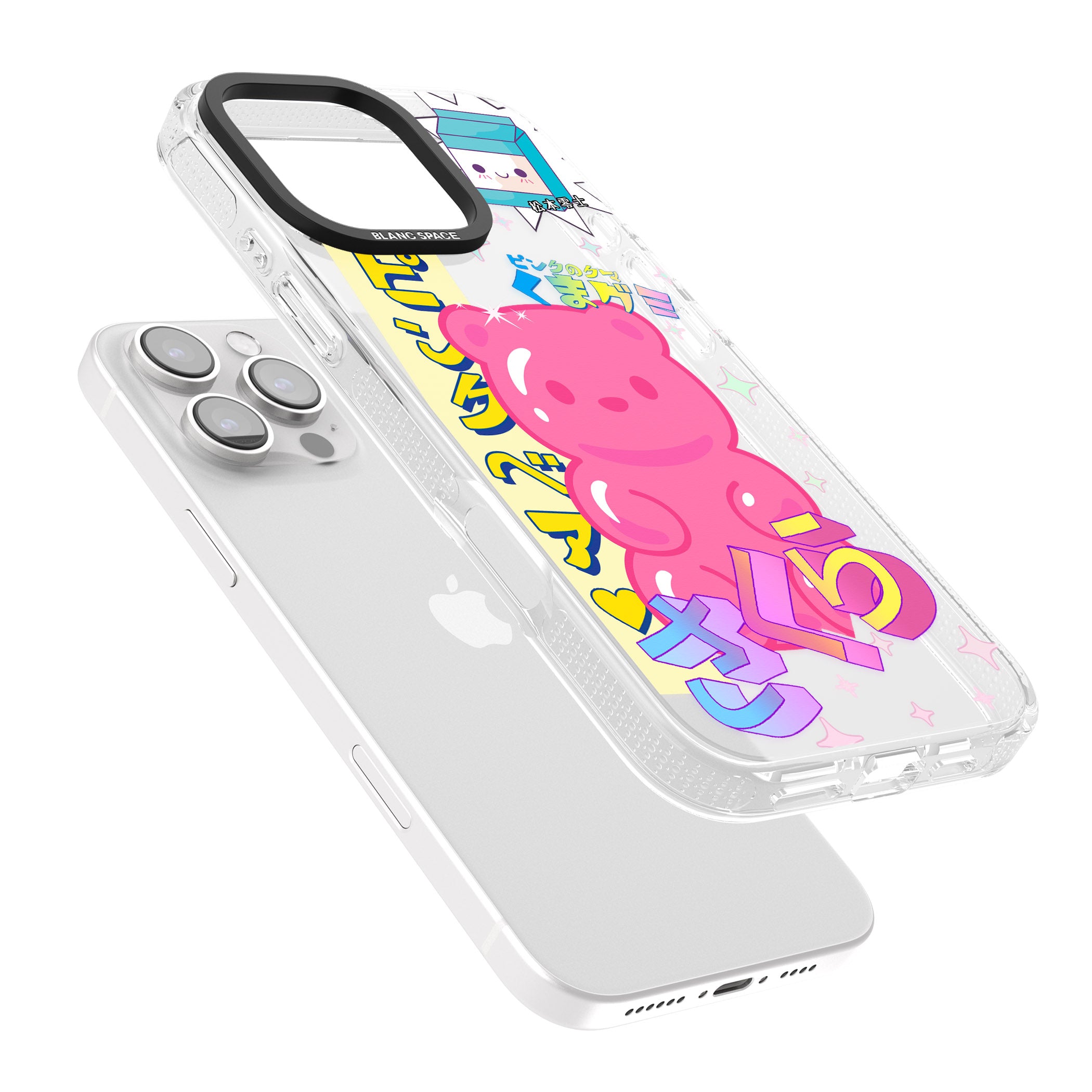 Kawaii Pink Bear Collage iPhone 16 Pro Max / 16 Pro Clear Case Impact Air - Blanc Space