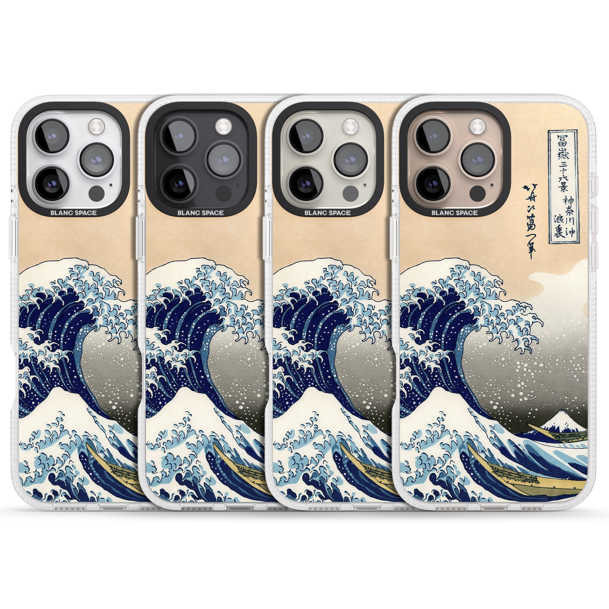 Great Wave iPhone 16 Pro Max / 16 Pro Clear Case Impact Air - Blanc Space