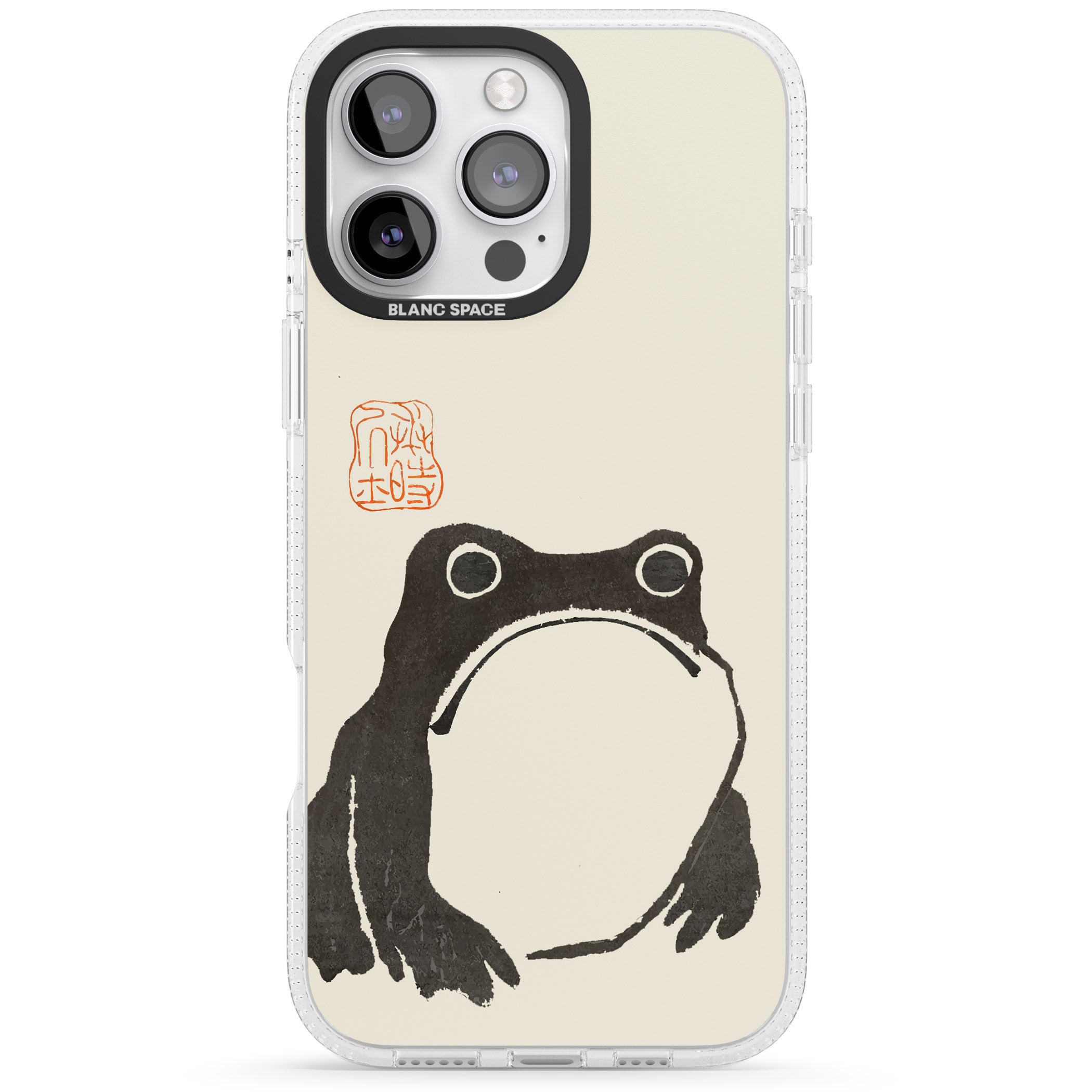 Matsumoto Hoji Frog iPhone 16 Pro Max / 16 Pro Clear Case Impact Air - Blanc Space