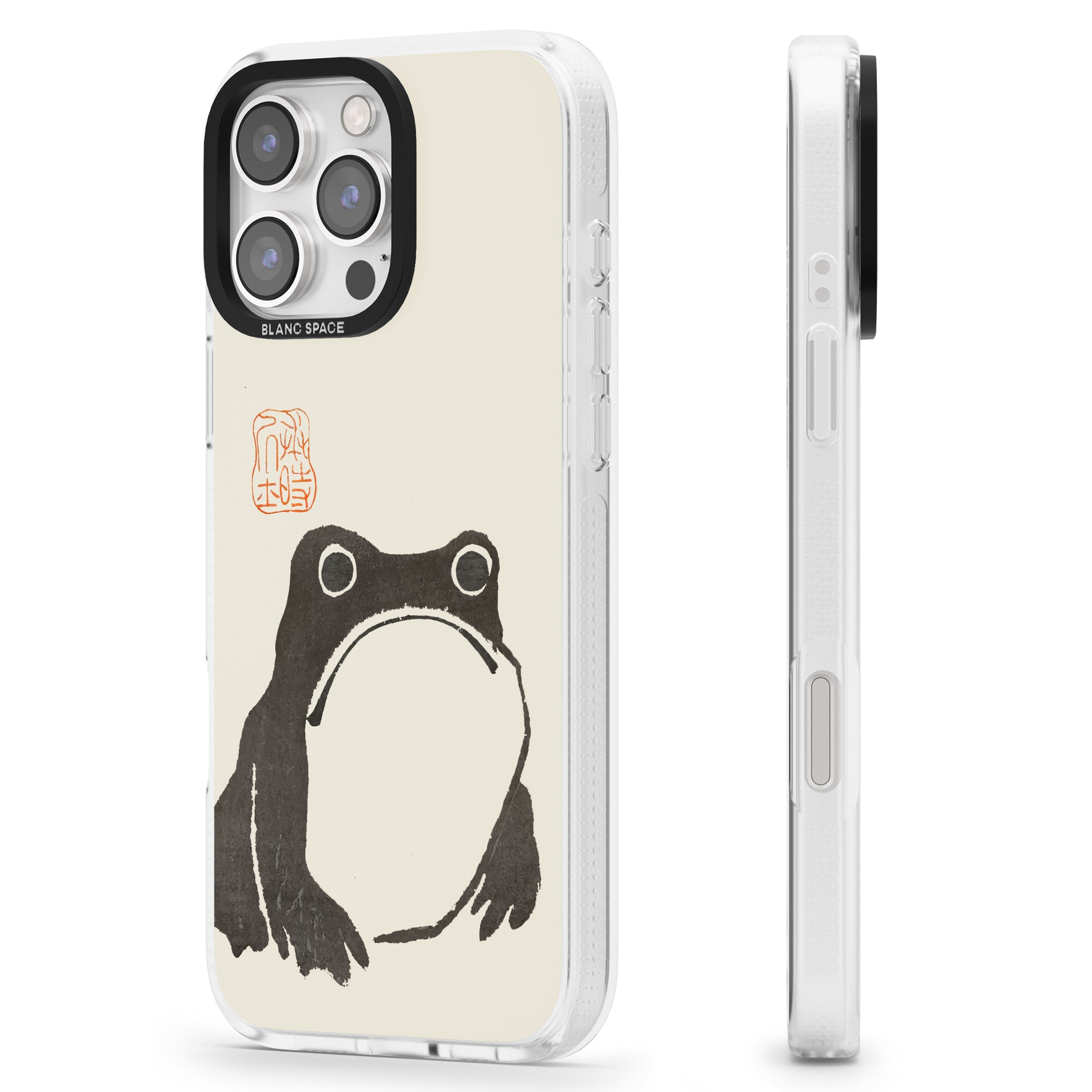 Matsumoto Hoji Frog iPhone 16 Pro Max / 16 Pro Clear Case Impact Air - Blanc Space
