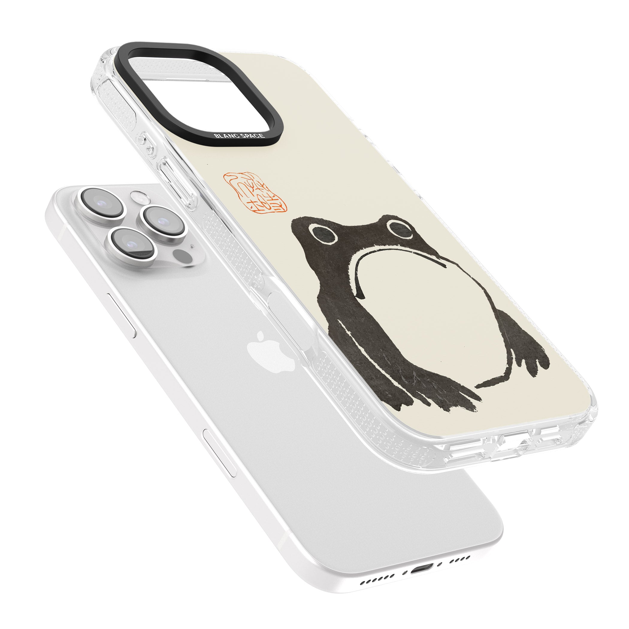 Matsumoto Hoji Frog iPhone 16 Pro Max / 16 Pro Clear Case Impact Air - Blanc Space