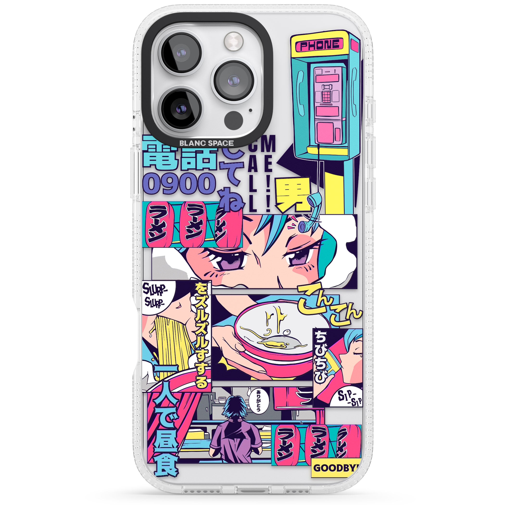 Vibrant Anime Comic iPhone 16 Pro Max / 16 Pro Clear Case Impact Air - Blanc Space