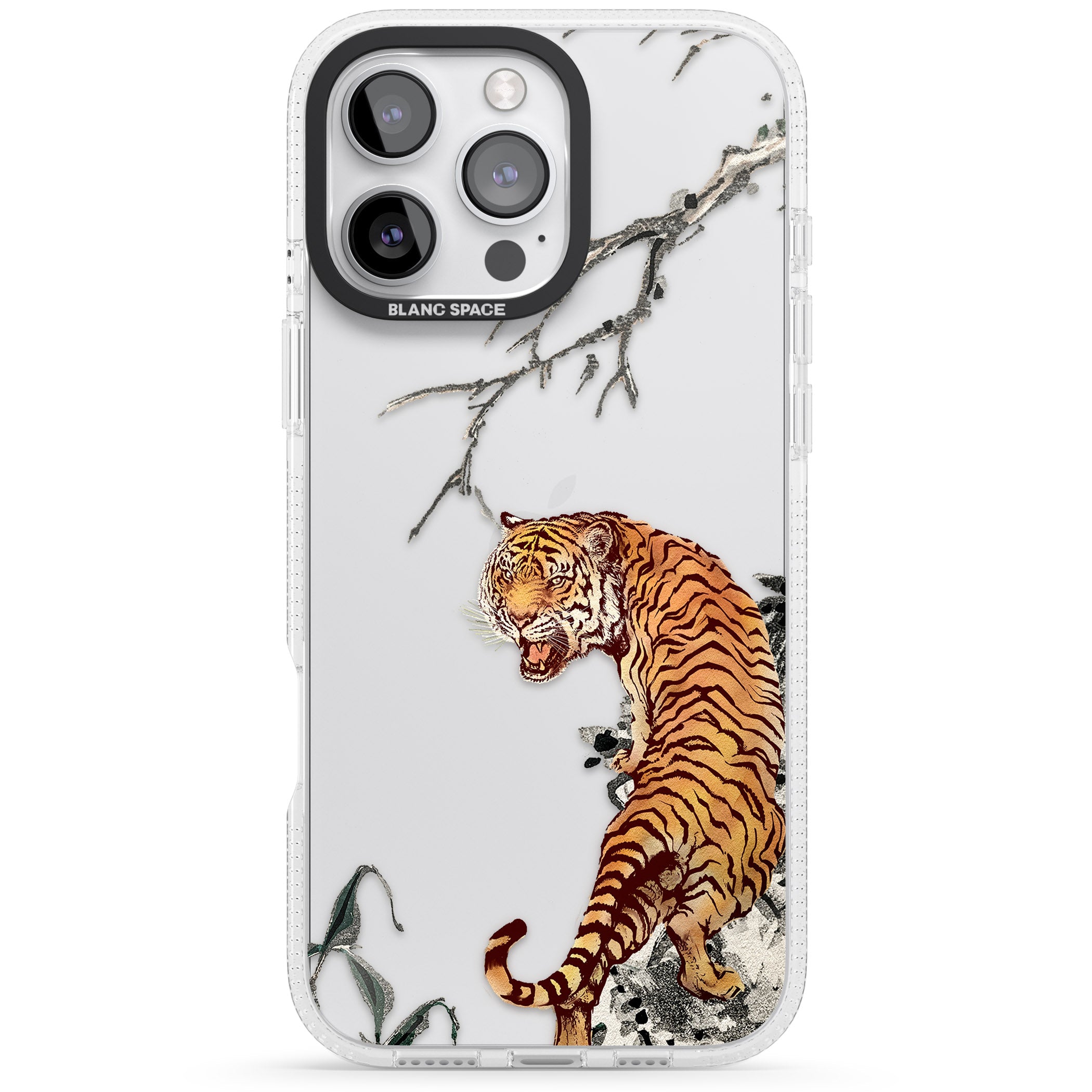 Roaring Tiger iPhone 16 Pro Max / 16 Pro Clear Case Impact Air - Blanc Space