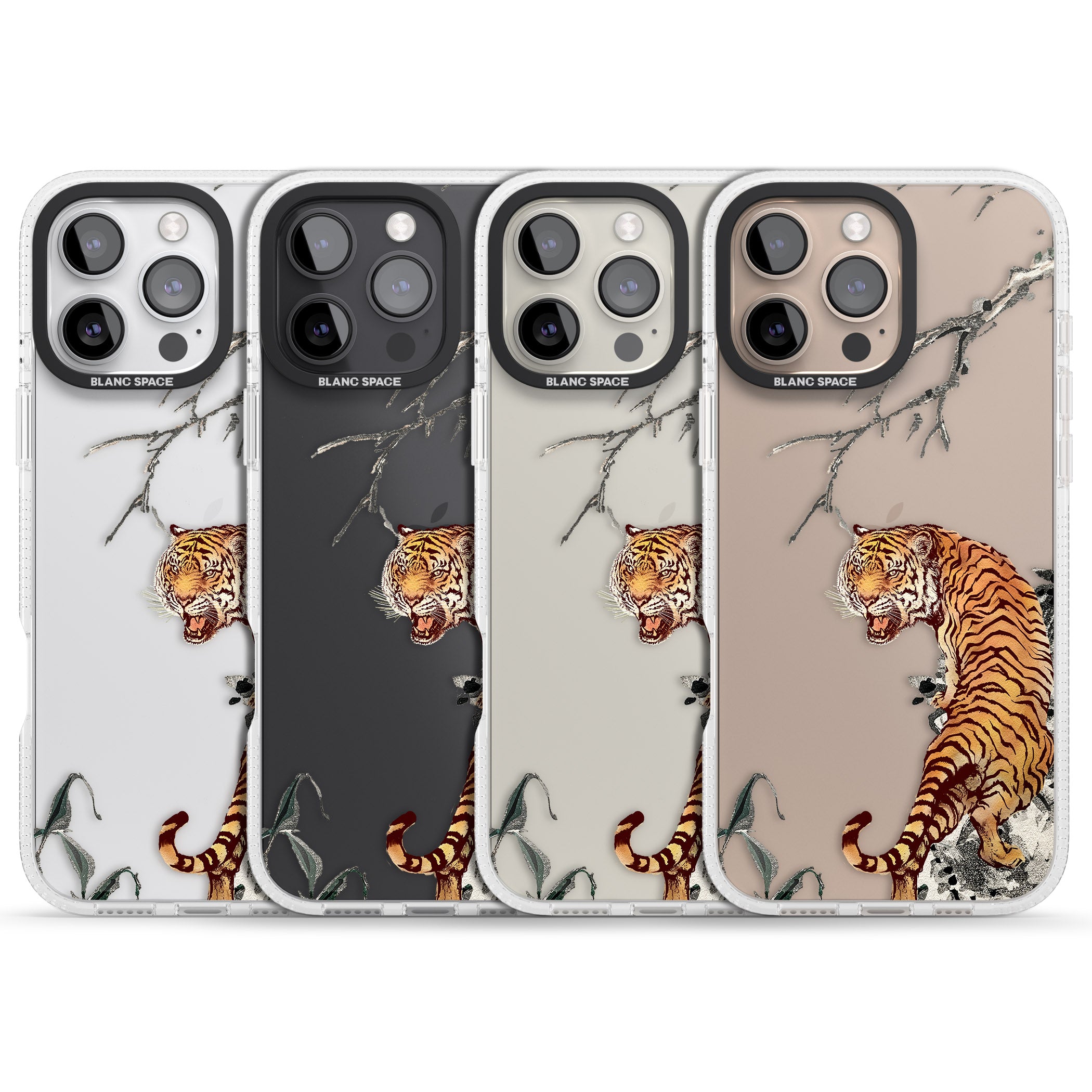 Roaring Tiger iPhone 16 Pro Max / 16 Pro Clear Case Impact Air - Blanc Space