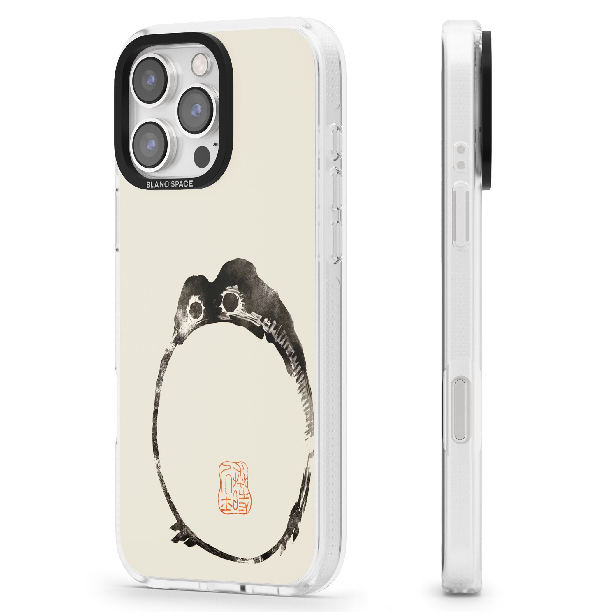 Matsumoto Hoji Round Frog iPhone 16 Pro Max / 16 Pro Clear Case Impact Air - Blanc Space