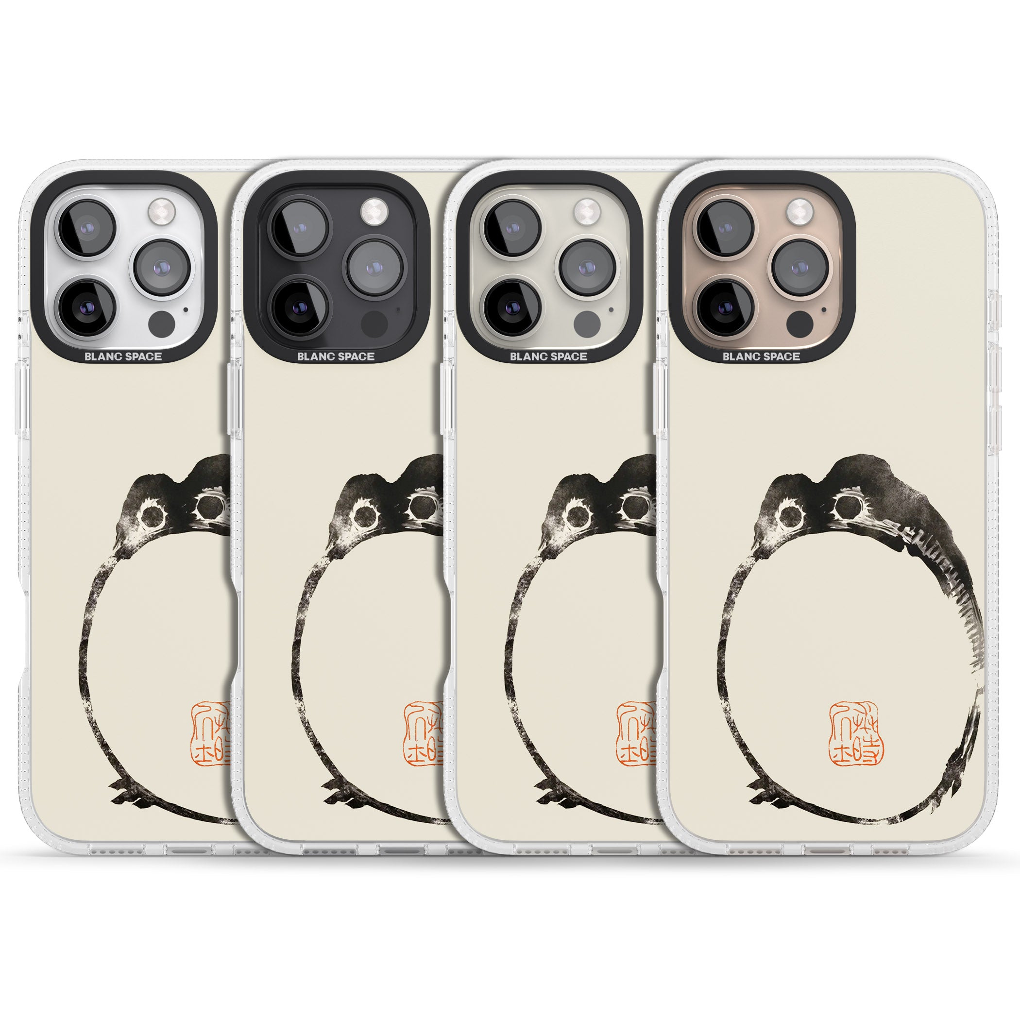 Matsumoto Hoji Round Frog iPhone 16 Pro Max / 16 Pro Clear Case Impact Air - Blanc Space