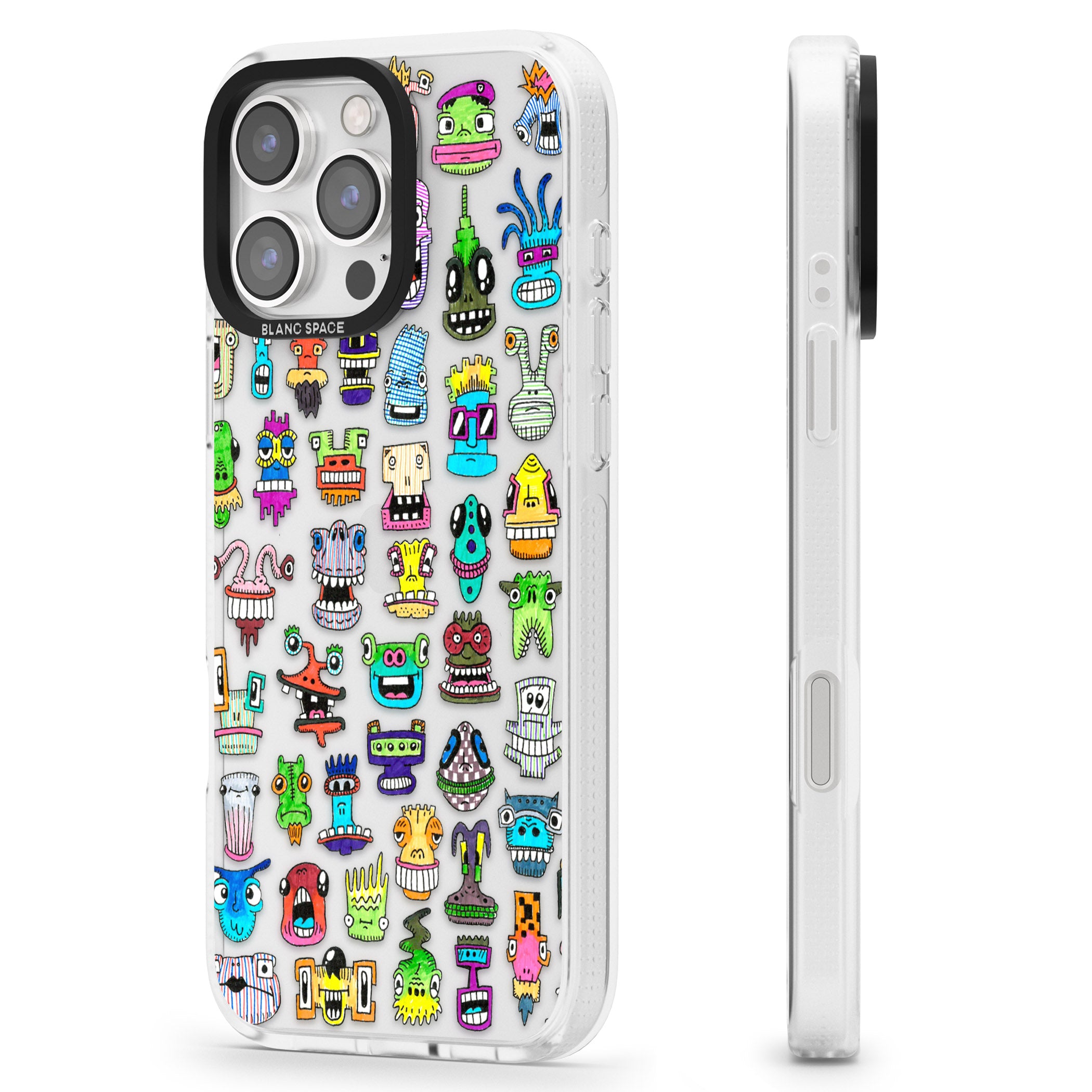 Familiar Faces iPhone 16 Pro Max / 16 Pro Clear Case Impact Air - Blanc Space