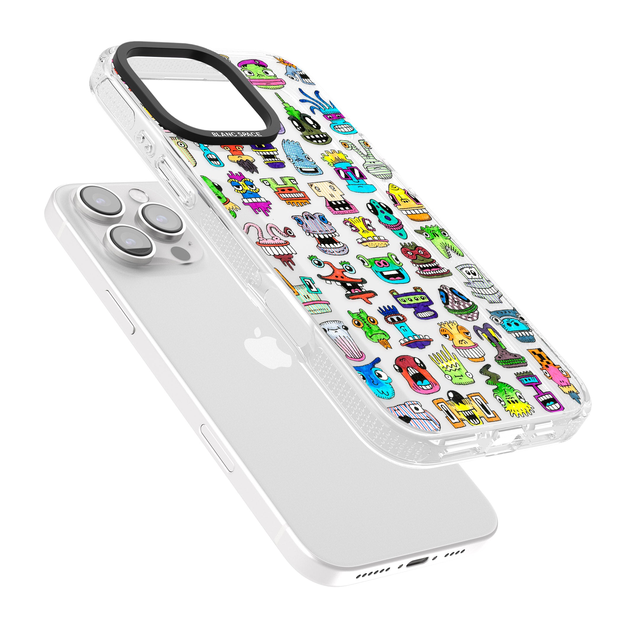 Familiar Faces iPhone 16 Pro Max / 16 Pro Clear Case Impact Air - Blanc Space