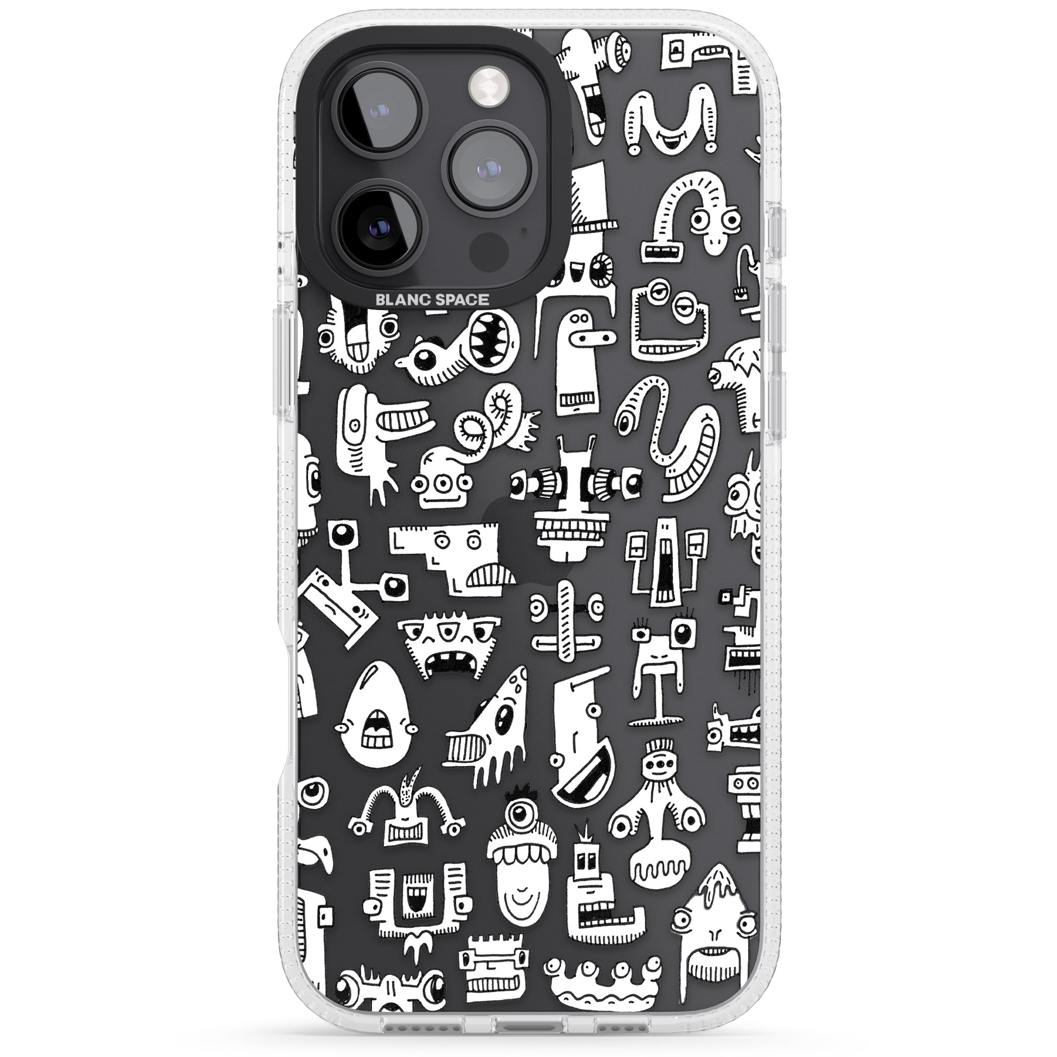 Weird Friends iPhone 16 Pro Max / 16 Pro Clear Case Impact Air - Blanc Space
