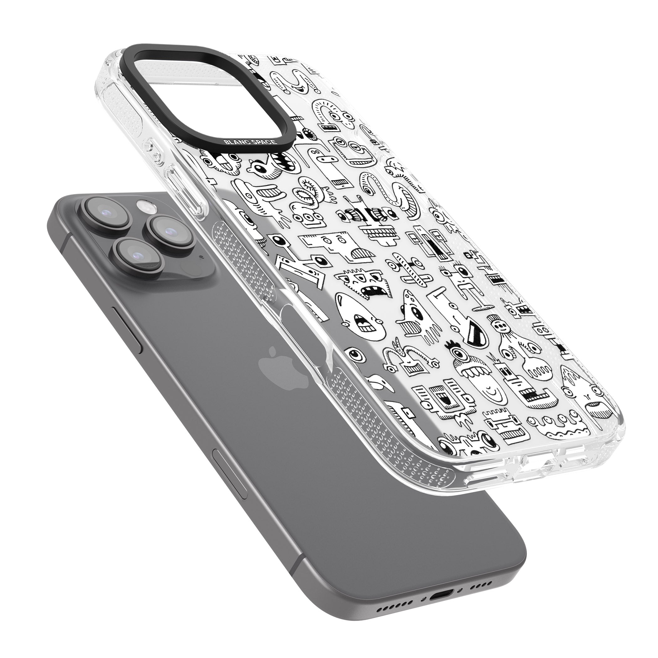 Weird Friends iPhone 16 Pro Max / 16 Pro Clear Case Impact Air - Blanc Space