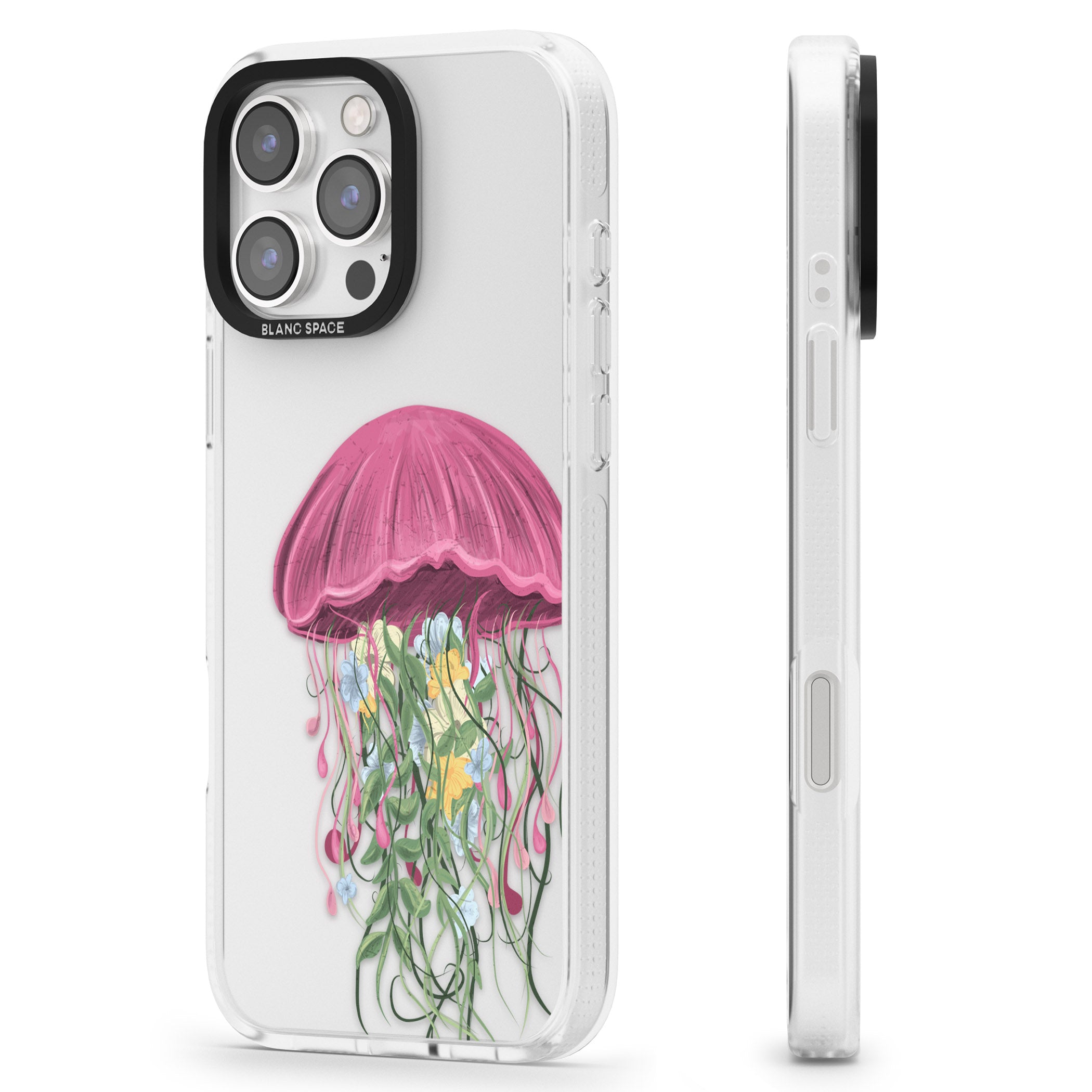 Botanical Jellyfish iPhone 16 Pro Max / 16 Pro Clear Case Impact Air - Blanc Space